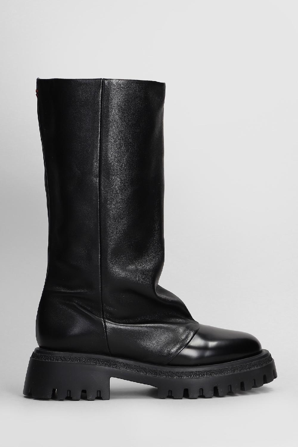 Deliberti HALMANERA Stivali tacco basso abrasivato in pelle nera cod. 408253 - Deliberti The Luxury Shopping
