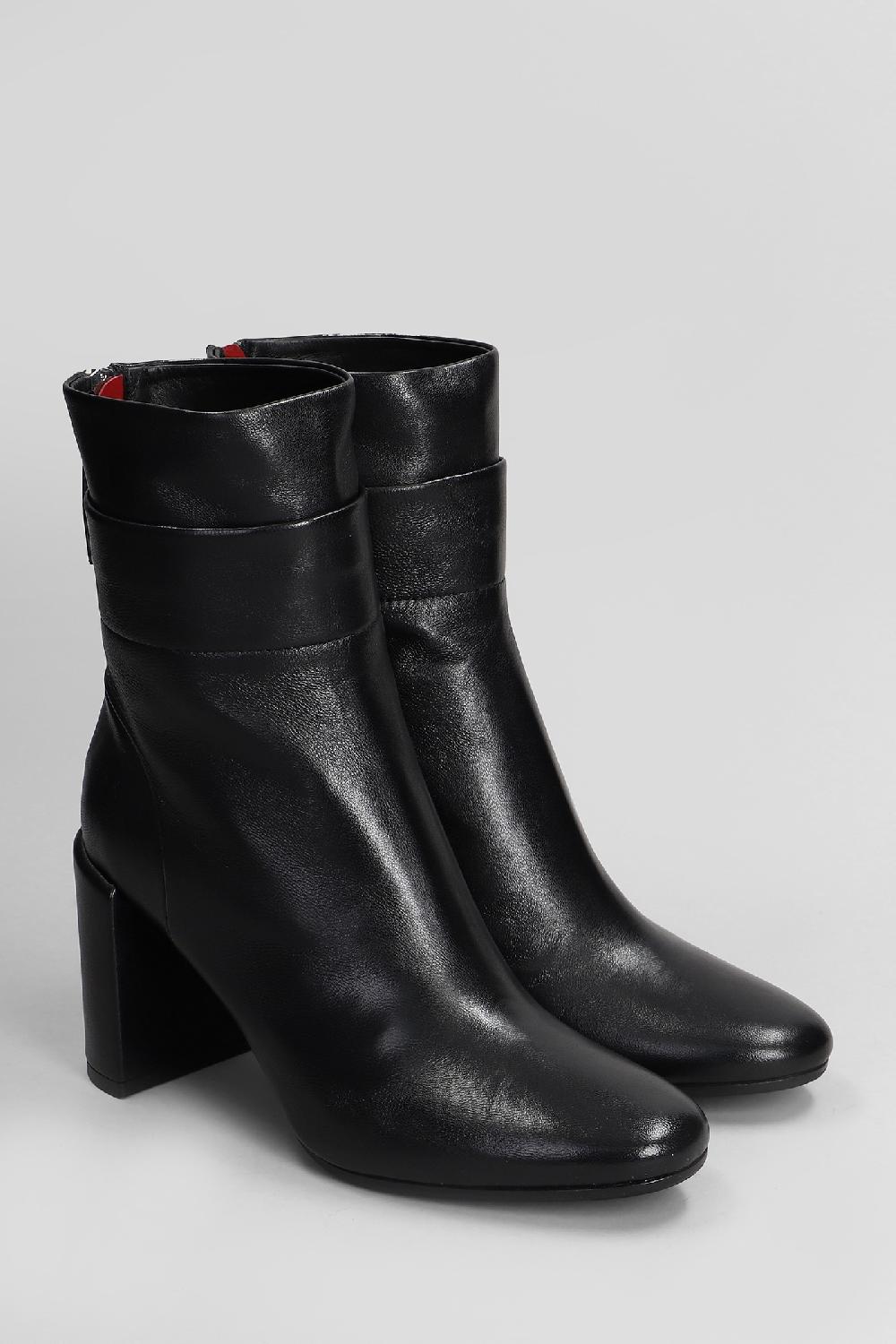 Deliberti HALMANERA Tronchetti Tacco Alto Baron In Pelle Nera Cod. 408247 - Deliberti The Luxury Shopping
