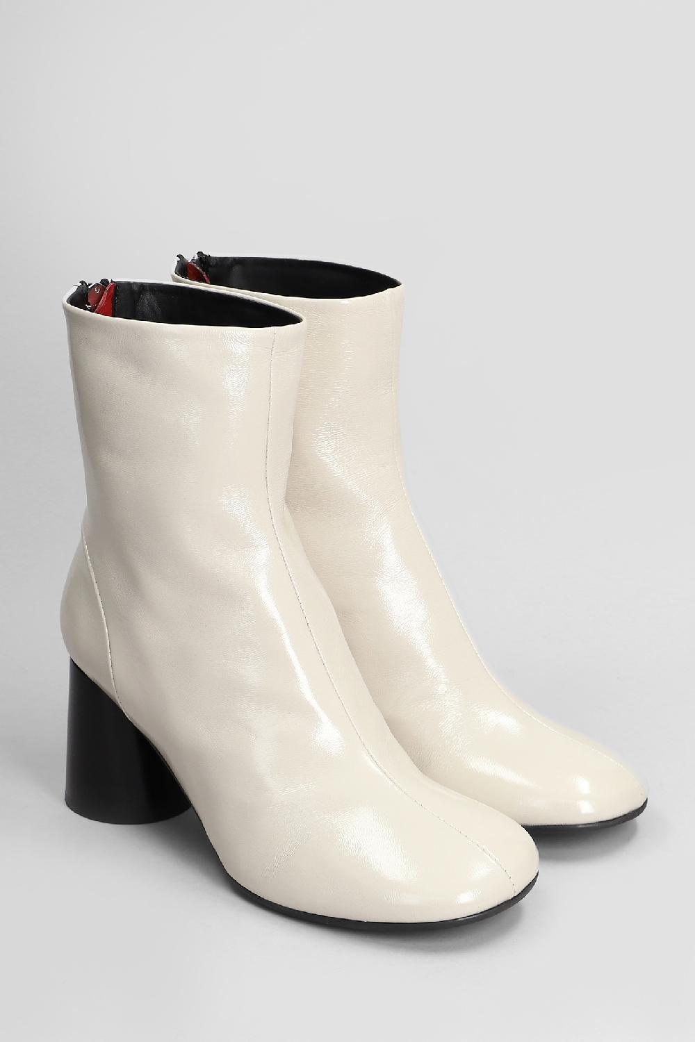 Deliberti HALMANERA Tronchetti Tacco Alto Glaze In Pelle Beige Cod. 408249 - Deliberti The Luxury Shopping
