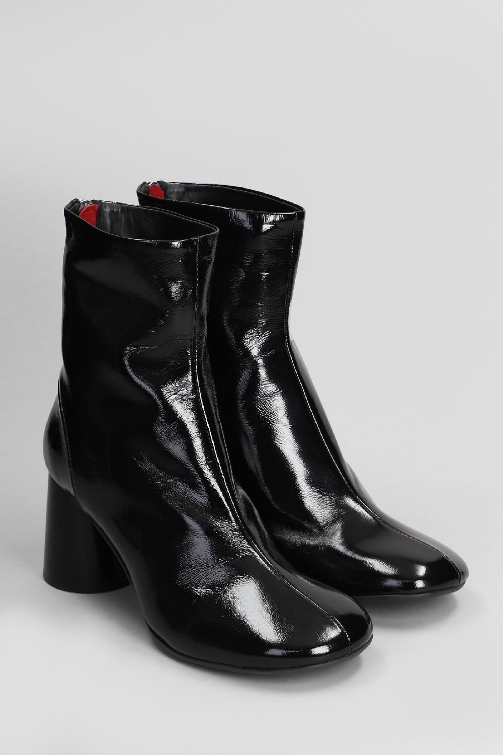 Deliberti HALMANERA Tronchetti Tacco Alto Glaze In Pelle Nera Cod. 408250 - Deliberti The Luxury Shopping