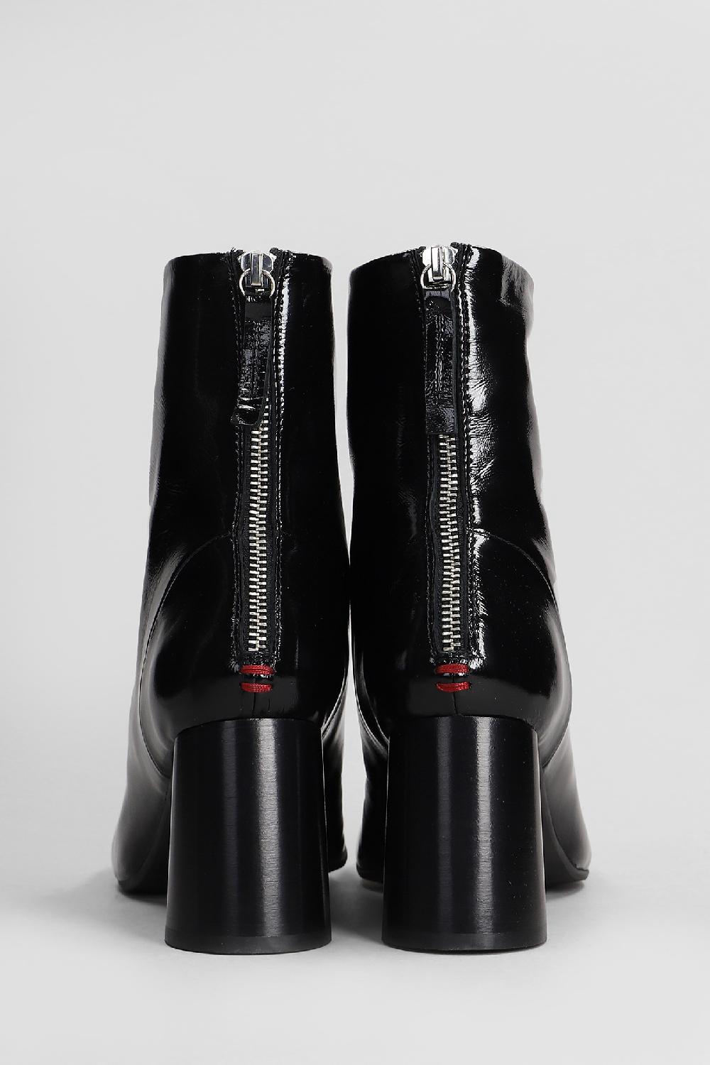 Deliberti HALMANERA Tronchetti Tacco Alto Glaze In Pelle Nera Cod. 408250 - Deliberti The Luxury Shopping