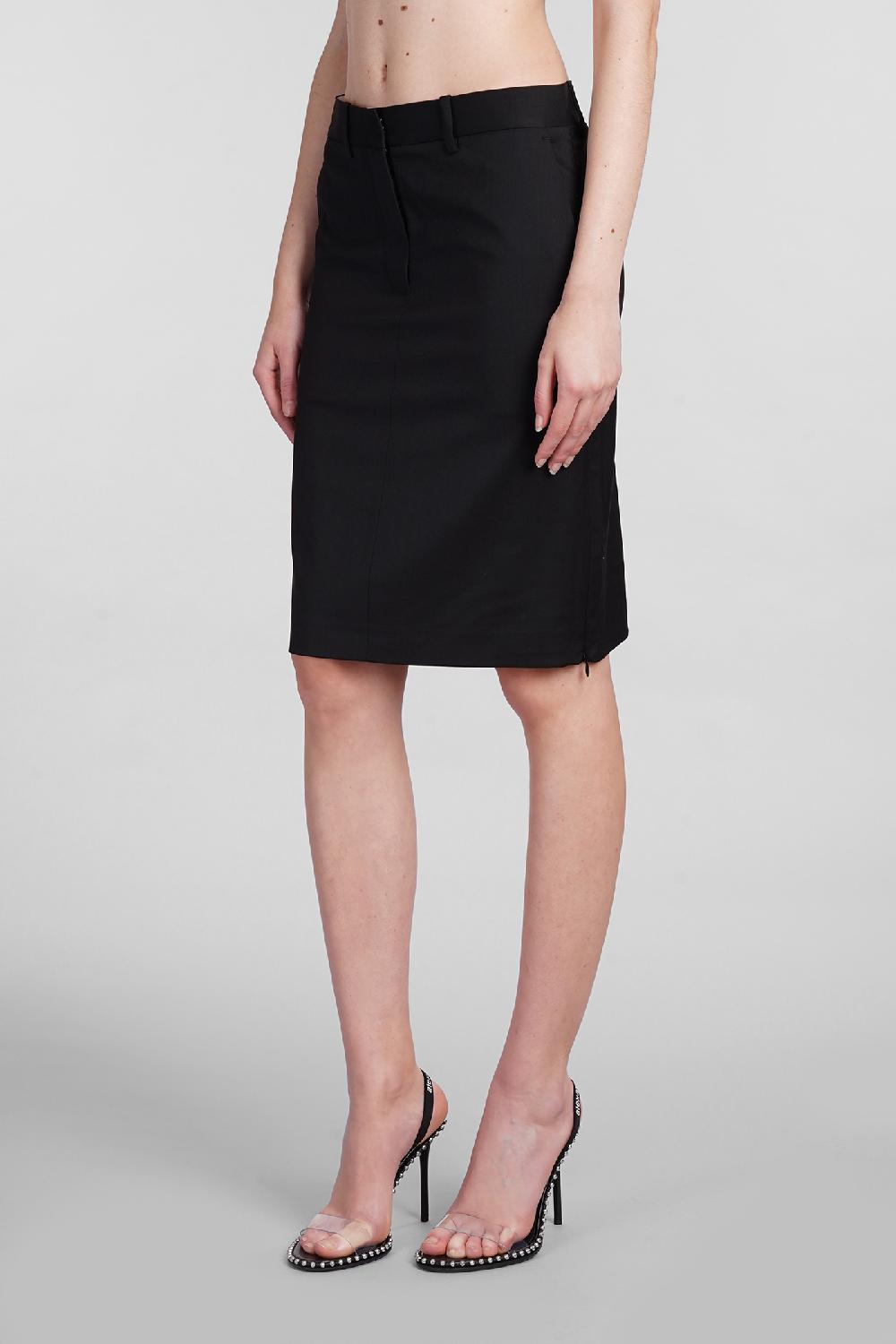 Deliberti Helmut Lang Gonna In Lana Nera Cod. 401642 - Deliberti The Luxury Shopping