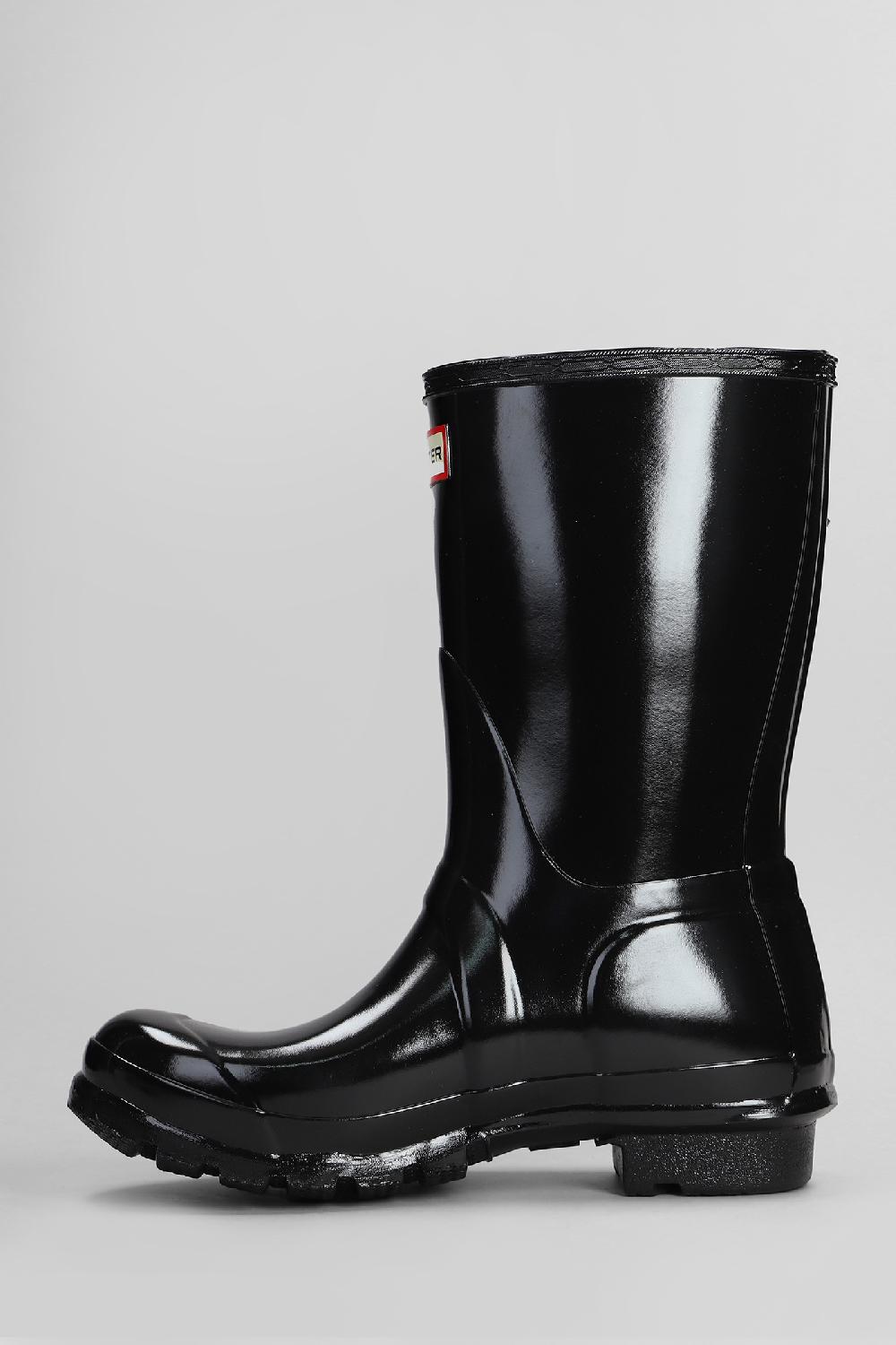 Deliberti Hunter Stivali Tacco Basso Original Short Gloss In Gomma Nera Cod. 409460 - Deliberti The Luxury Shopping