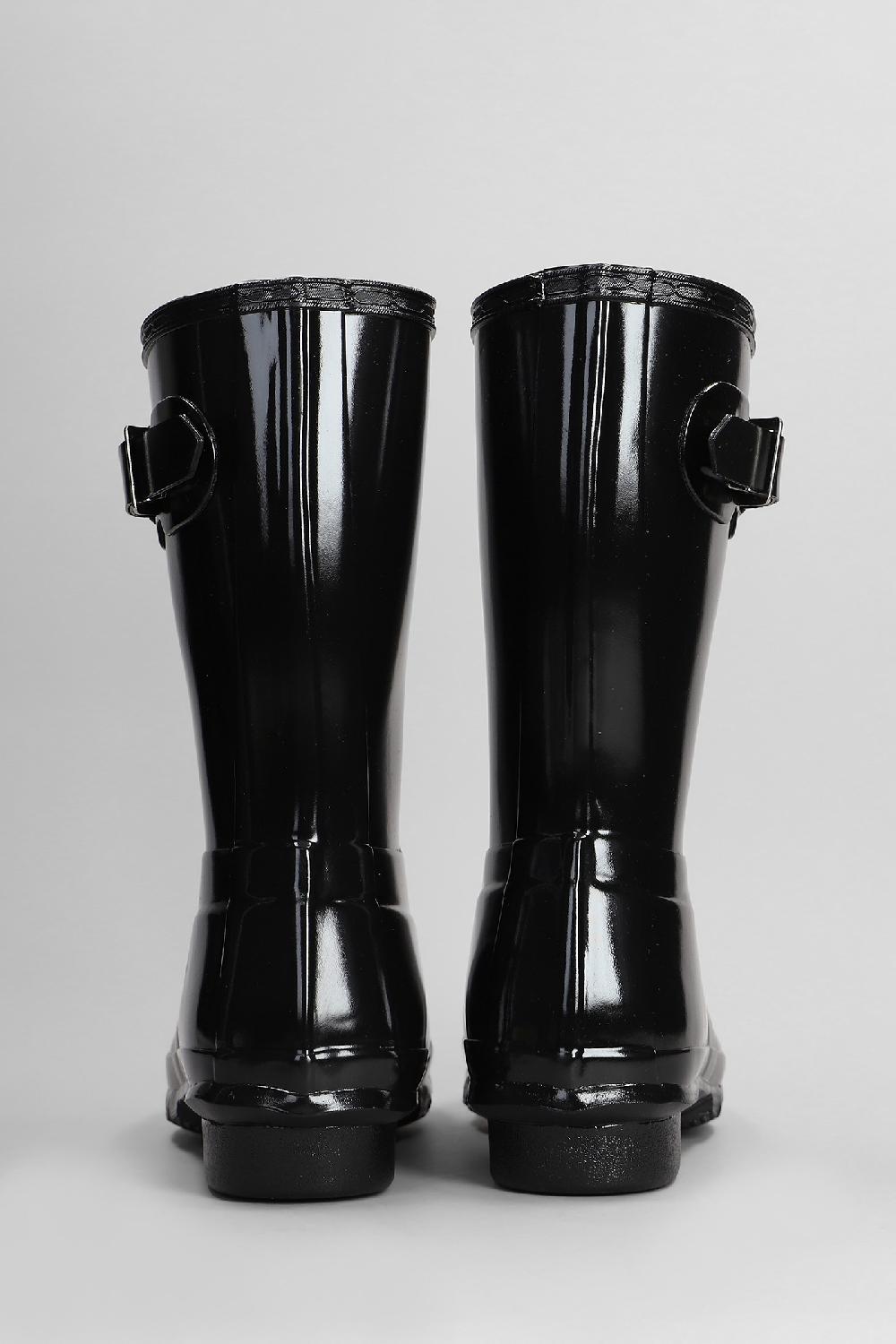 Deliberti Hunter Stivali Tacco Basso Original Short Gloss In Gomma Nera Cod. 409460 - Deliberti The Luxury Shopping