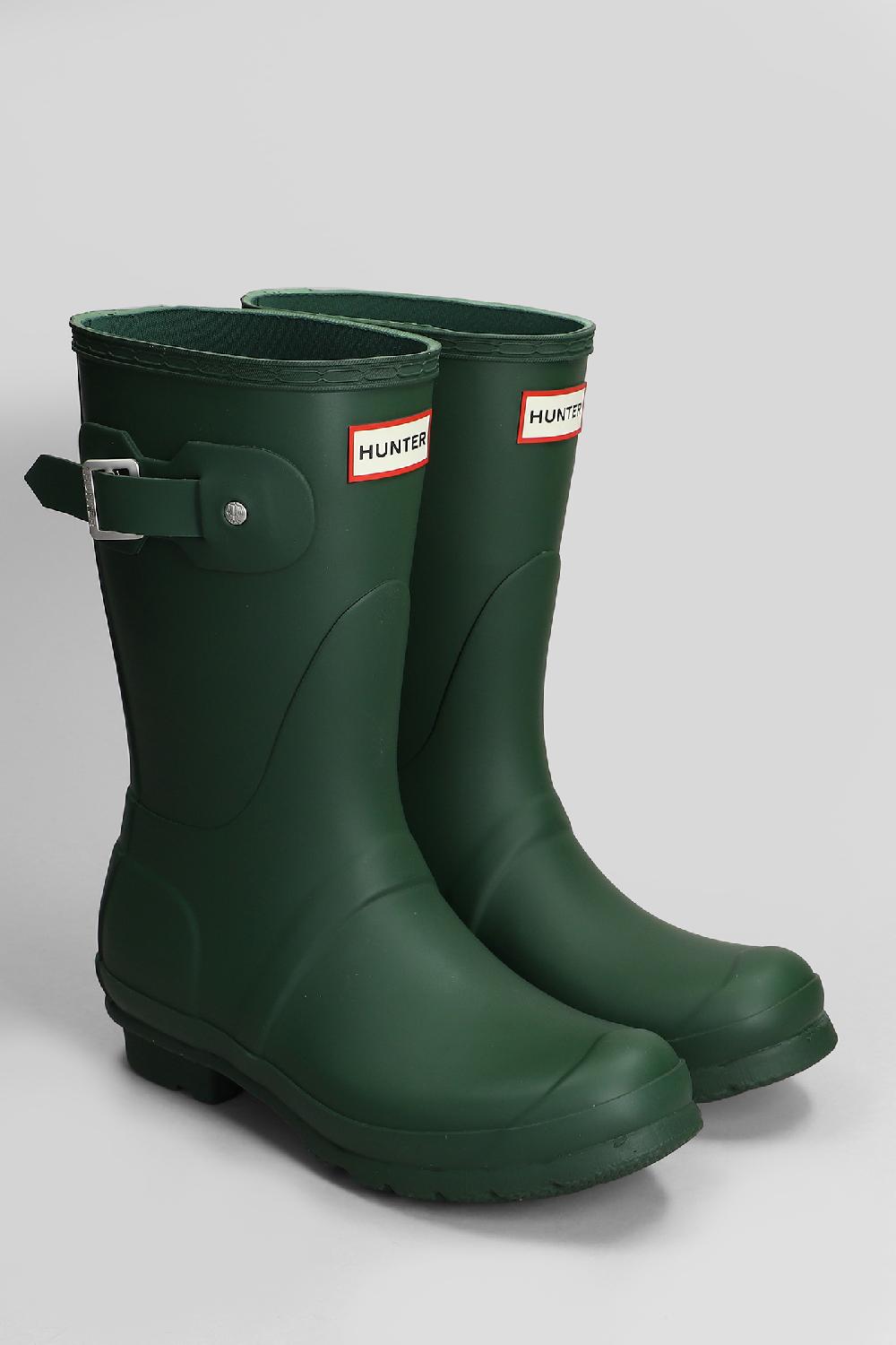 Deliberti Hunter Stivali Tacco Basso Original Short In Gomma Verde Cod. 409457 - Deliberti The Luxury Shopping