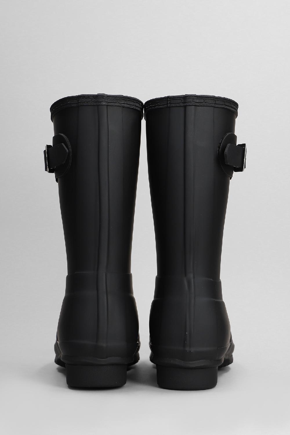 Deliberti Hunter Stivali Tacco Basso Original Short In Gomma Nera Cod. 409456 - Deliberti The Luxury Shopping
