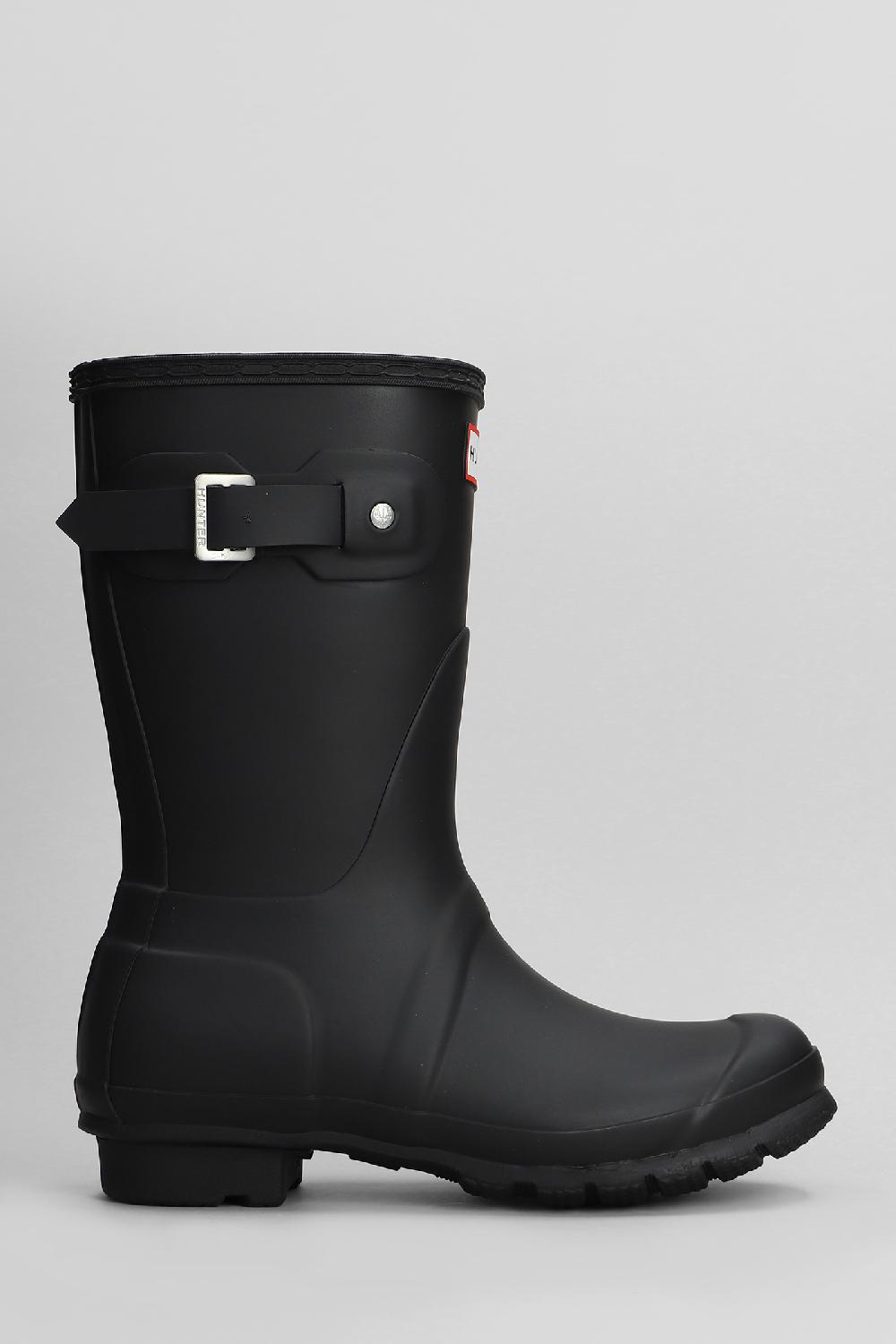 Deliberti Hunter Stivali tacco basso original short in gomma nera cod. 409456 - Deliberti The Luxury Shopping