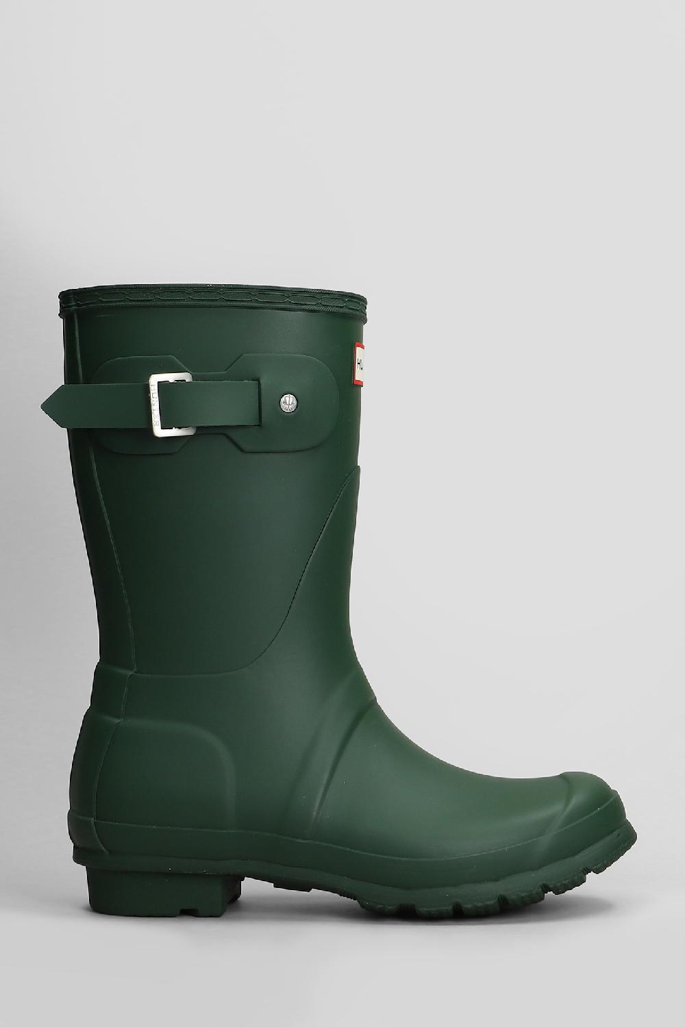 Deliberti Hunter Stivali tacco basso original short in gomma verde cod. 409457 - Deliberti The Luxury Shopping