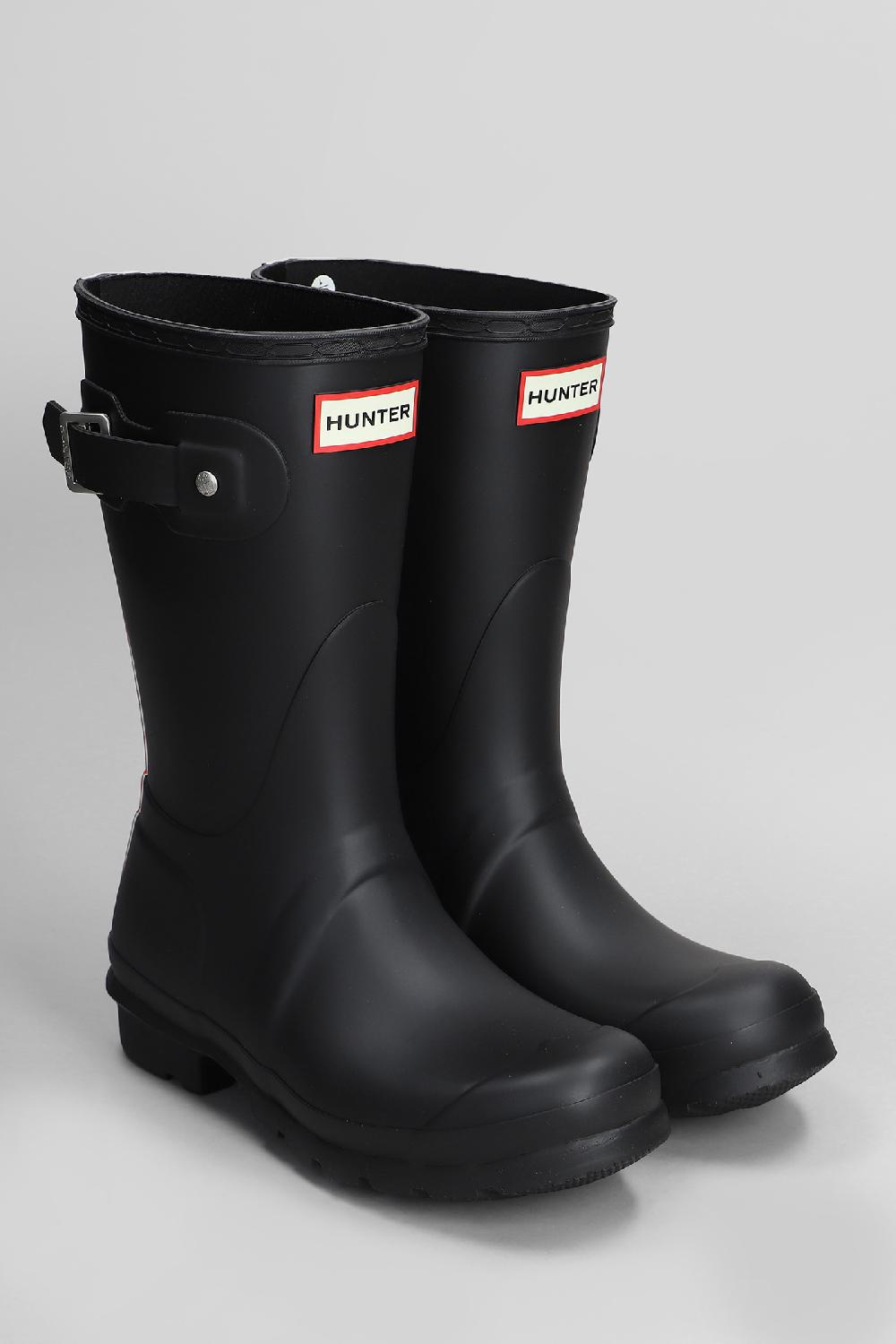 Deliberti Hunter Stivali Tacco Basso Original Short Tri In Gomma Nera Cod. 409594 - Deliberti The Luxury Shopping