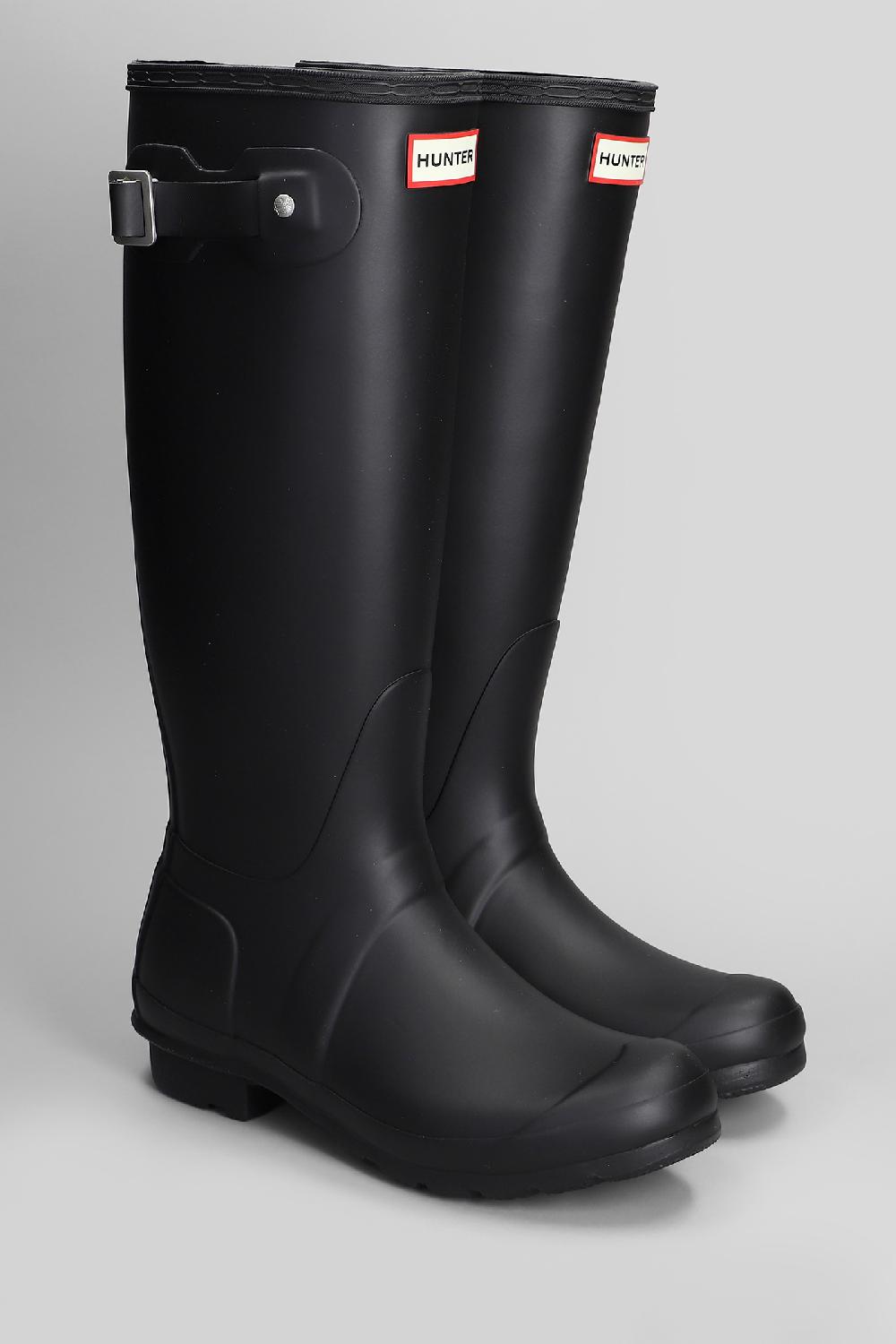 Deliberti Hunter Stivali Tacco Basso Original Tall In Gomma Nera Cod. 409820 - Deliberti The Luxury Shopping