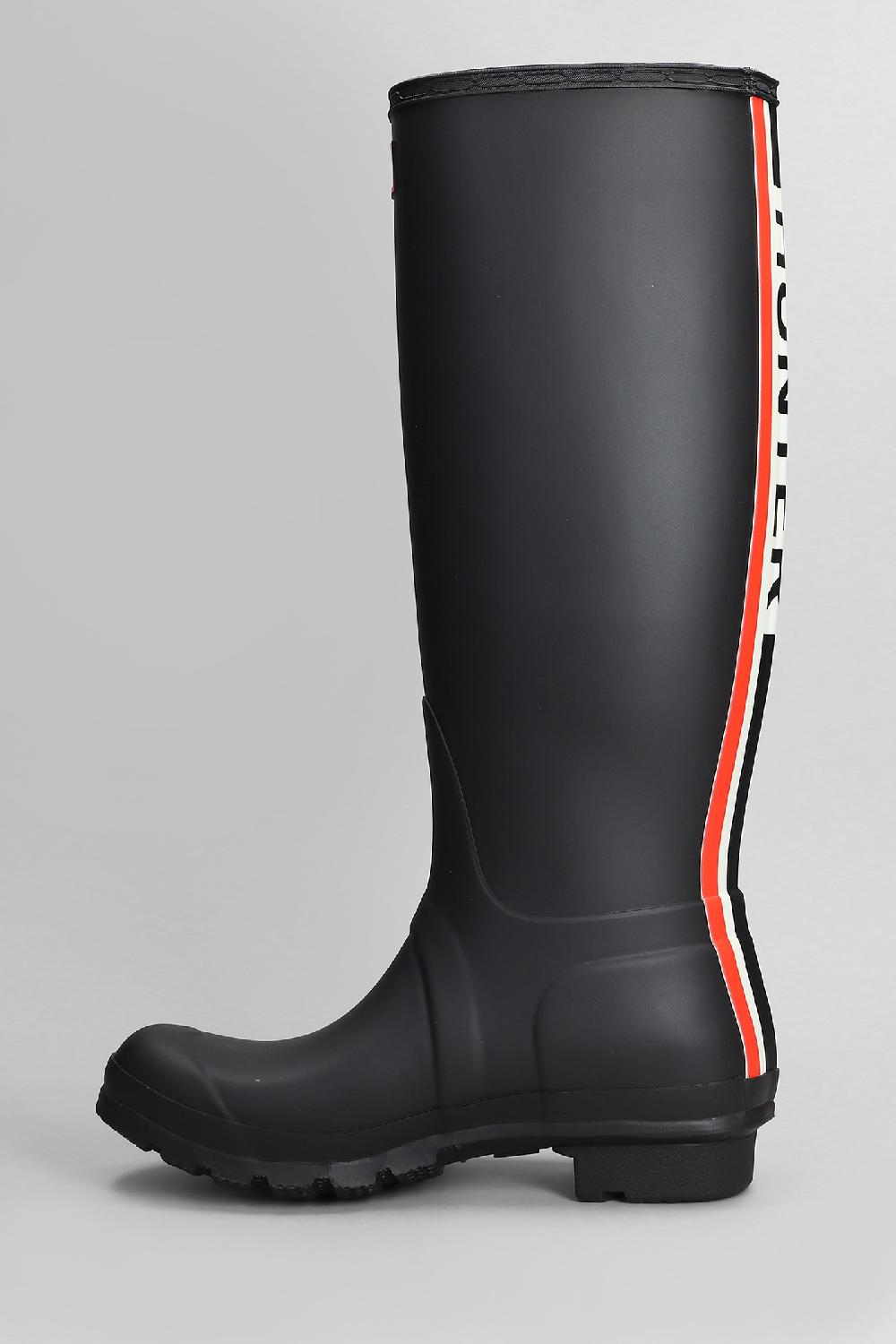 Deliberti Hunter Stivali Tacco Basso Original Tall Tri In Gomma Nera Cod. 409593 - Deliberti The Luxury Shopping
