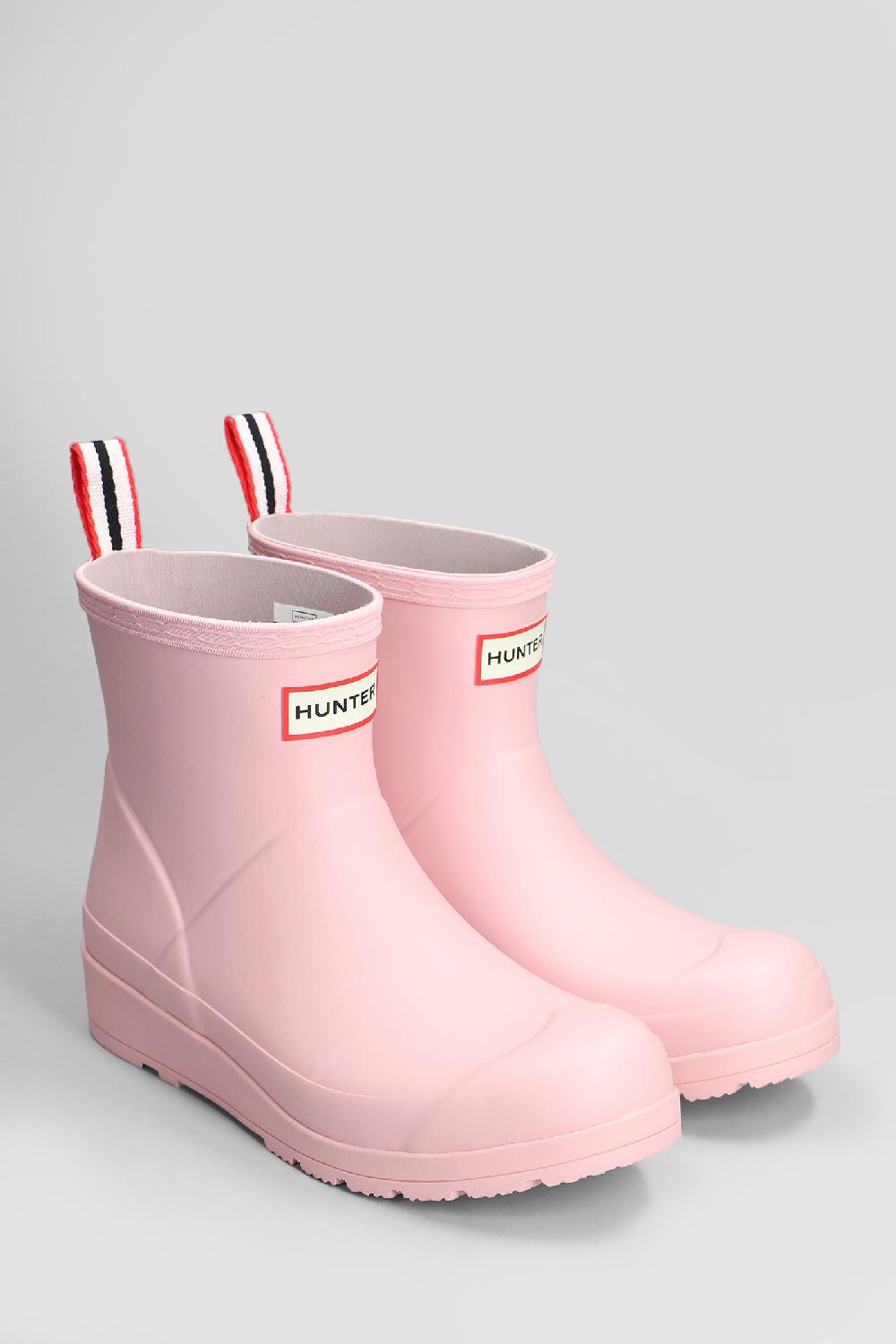 Deliberti Hunter Tronchetti Tacco Basso Play Boot Short In Gomma Rosa Cod. 409819 - Deliberti The Luxury Shopping