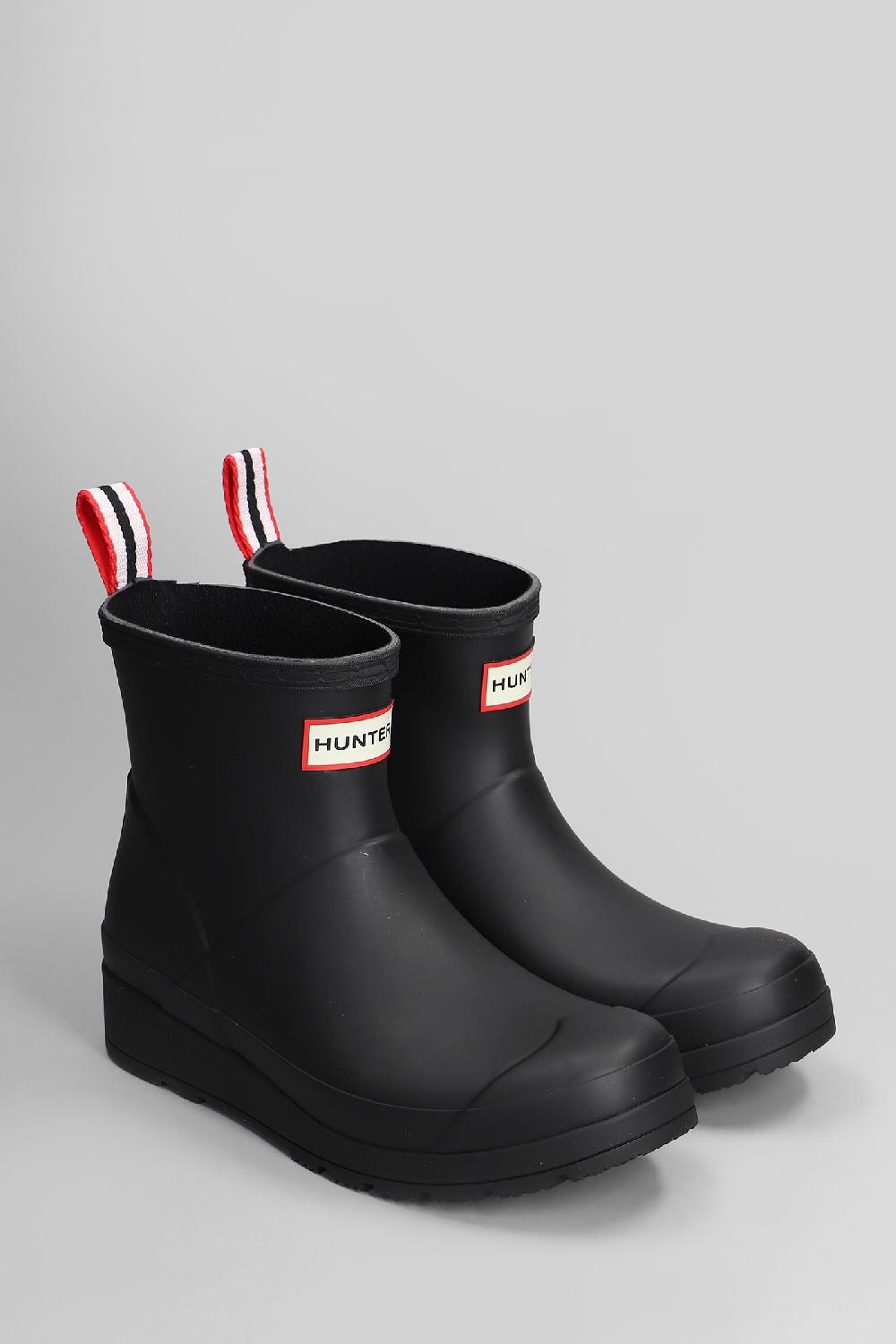 Deliberti Hunter Tronchetti Tacco Basso Play Boot Short In Gomma Nera Cod. 410027 - Deliberti The Luxury Shopping