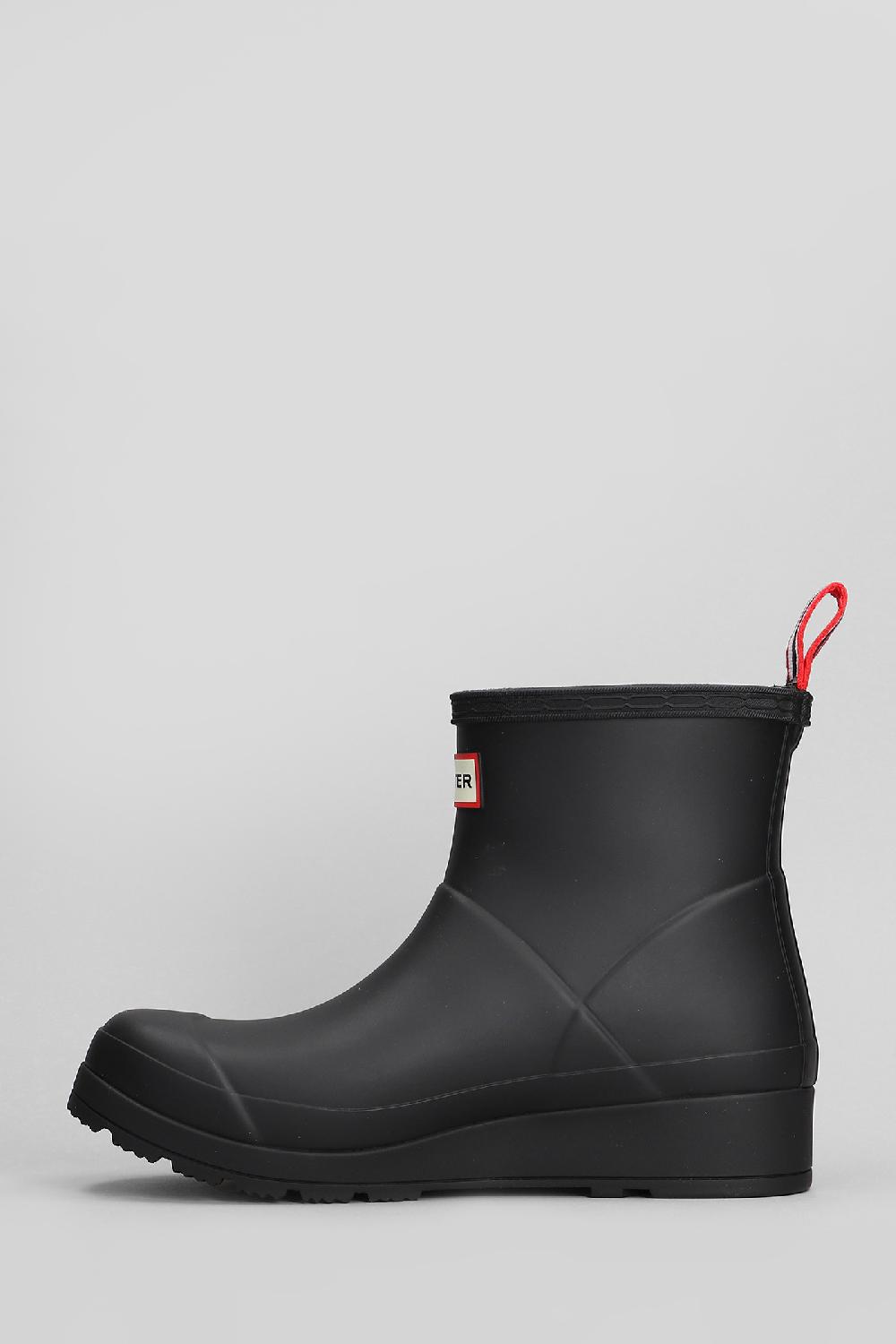 Deliberti Hunter Tronchetti Tacco Basso Play Boot Short In Gomma Nera Cod. 410027 - Deliberti The Luxury Shopping