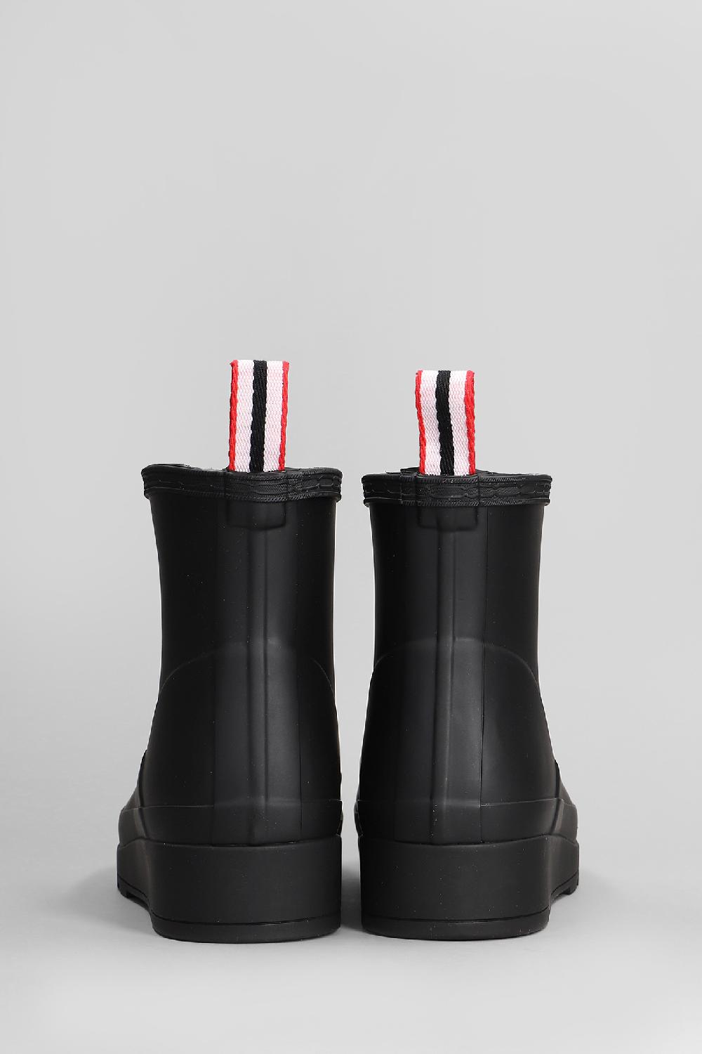 Deliberti Hunter Tronchetti Tacco Basso Play Boot Short In Gomma Nera Cod. 410027 - Deliberti The Luxury Shopping