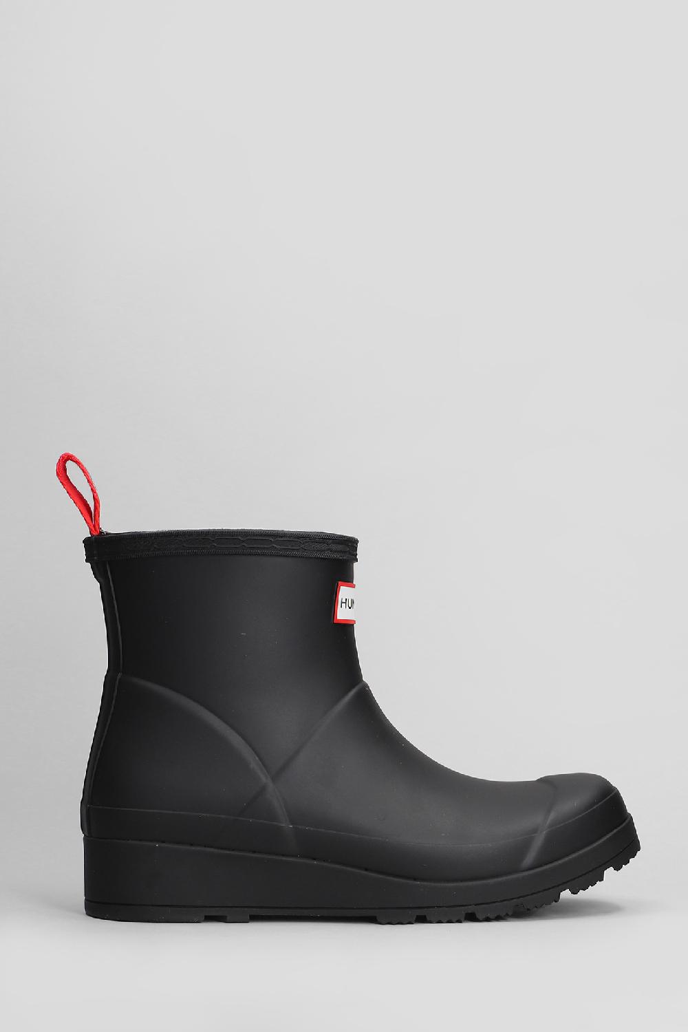 Deliberti Hunter Tronchetti tacco basso play boot short in gomma nera cod. 410027 - Deliberti The Luxury Shopping