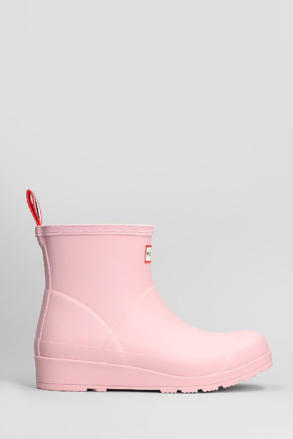 Deliberti Hunter Tronchetti tacco basso play boot short in gomma rosa cod. 409819 - Deliberti The Luxury Shopping