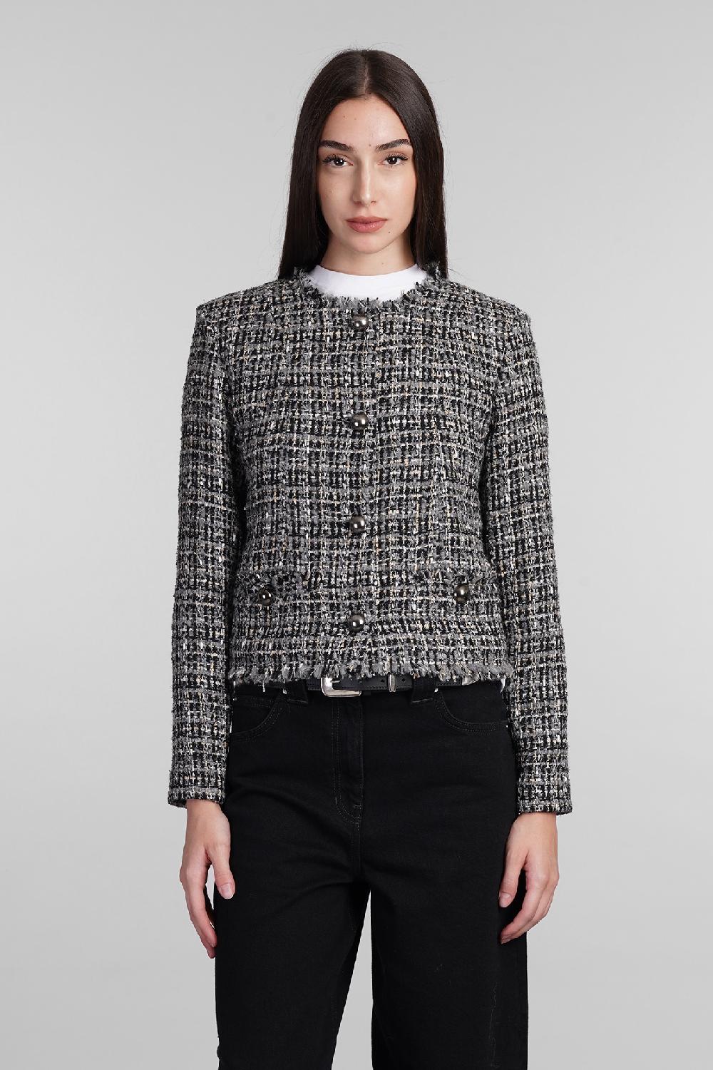 Deliberti Iro Giacca casual brunah in poliestere grigio cod. 407099 - Deliberti The Luxury Shopping