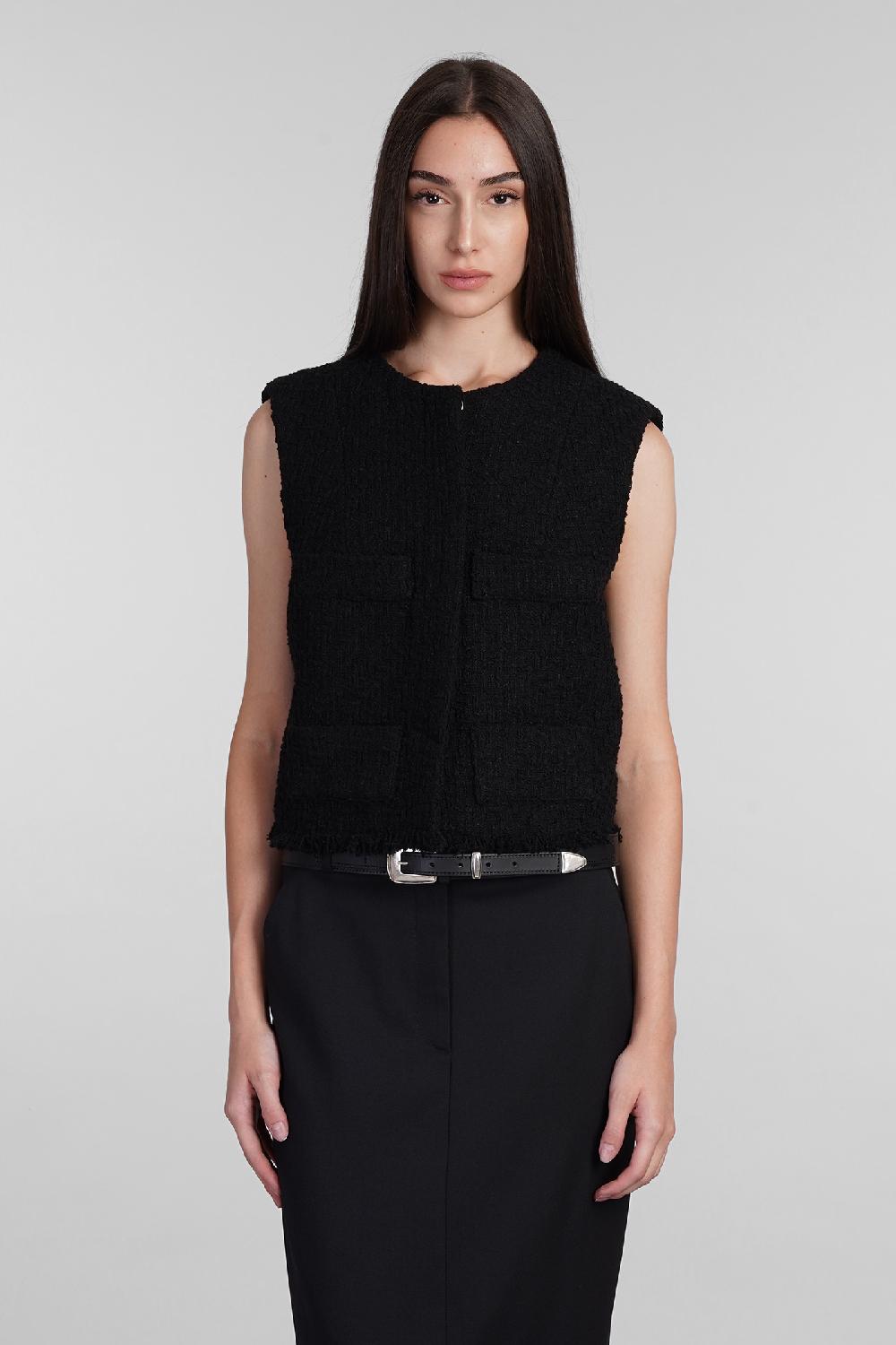Deliberti Iro Gilet ralphi in poliestere nero cod. 407124 - Deliberti The Luxury Shopping