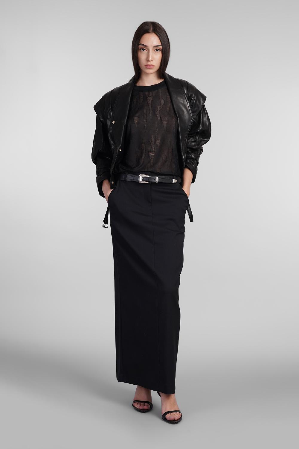 Deliberti Iro Gonna Arianne In Lana Nera Cod. 407106 - Deliberti The Luxury Shopping