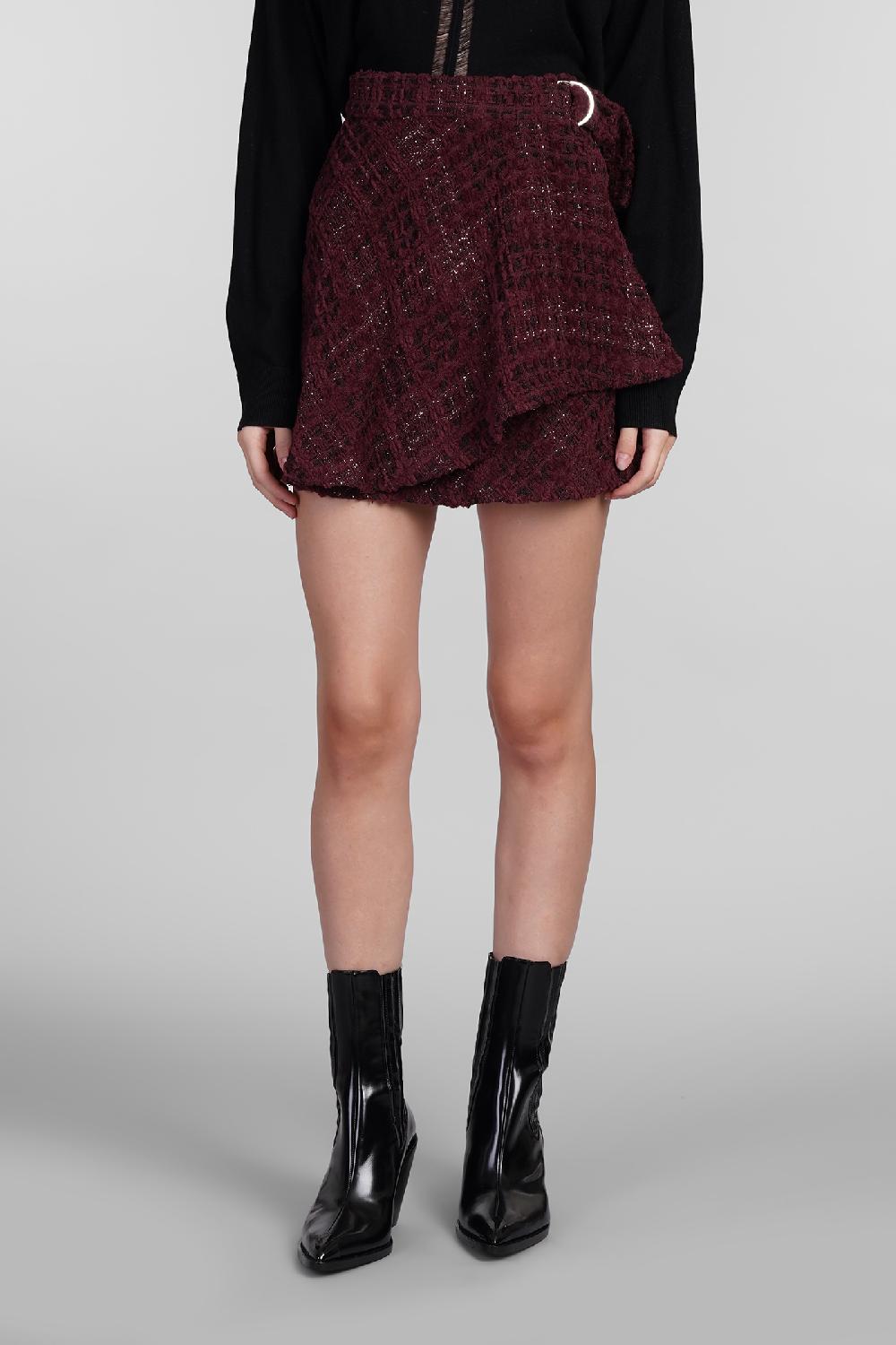 Deliberti Iro Gonna solfin in cotone bordeaux cod. 407108 - Deliberti The Luxury Shopping