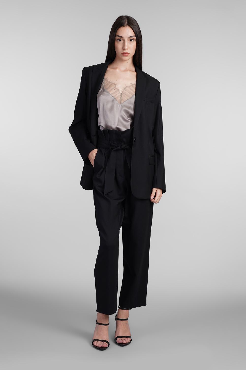 Deliberti Iro Pantalone Arrison In Lana Nera Cod. 407105 - Deliberti The Luxury Shopping