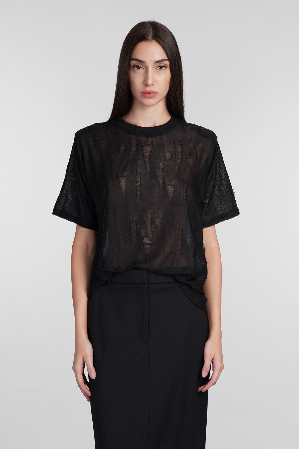 Deliberti Iro Topwear hisore in poliestere nero cod. 407090 - Deliberti The Luxury Shopping