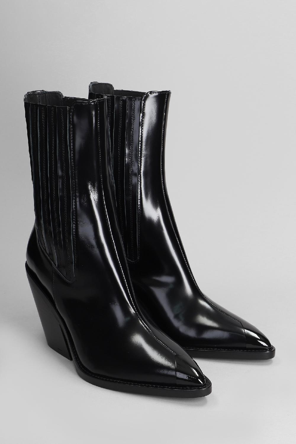 Deliberti Iro Tronchetti Tacco Alto Mazola In Pelle Nera Cod. 407080 - Deliberti The Luxury Shopping