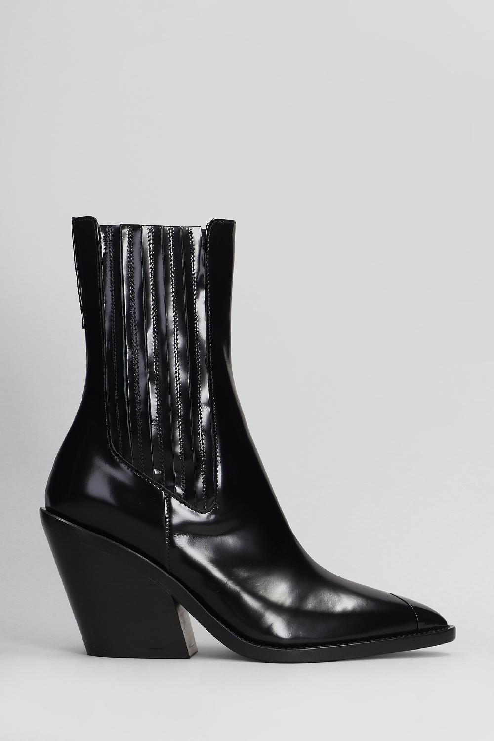 Deliberti Iro Tronchetti tacco alto mazola in pelle nera cod. 407080 - Deliberti The Luxury Shopping