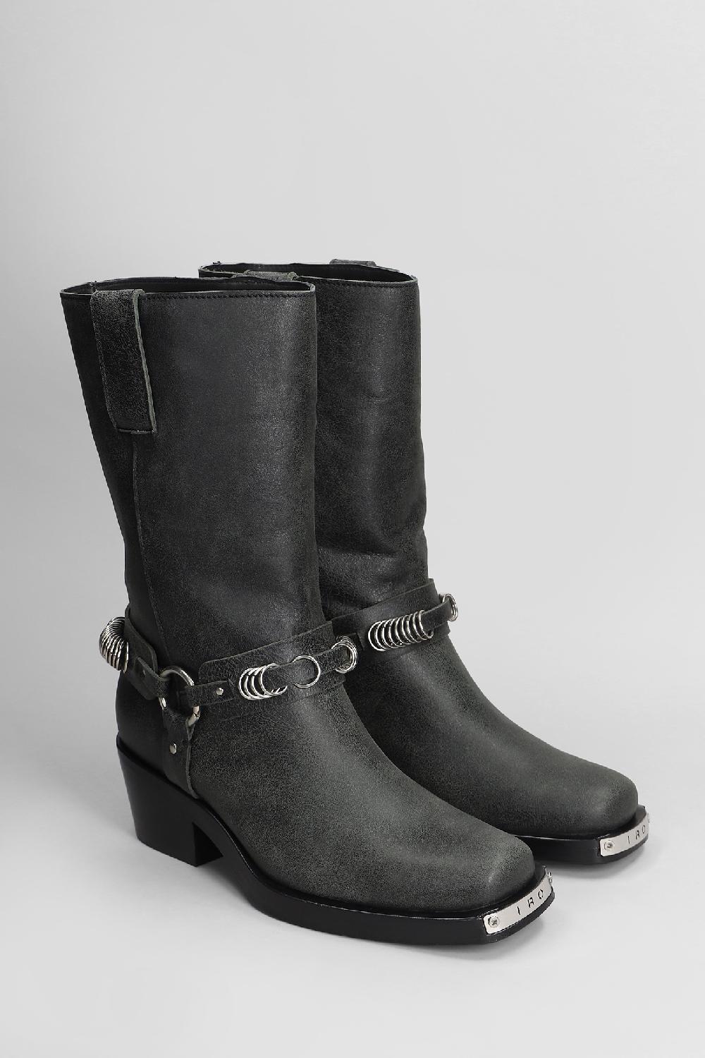 Deliberti Iro Tronchetti Tacco Alto Motty In Pelle Grigia Cod. 407081 - Deliberti The Luxury Shopping