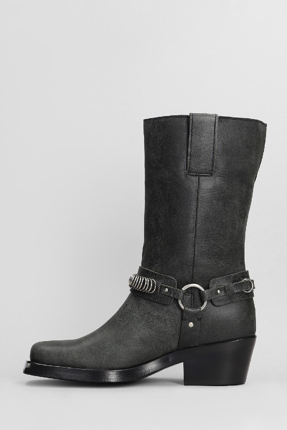 Deliberti Iro Tronchetti Tacco Alto Motty In Pelle Grigia Cod. 407081 - Deliberti The Luxury Shopping