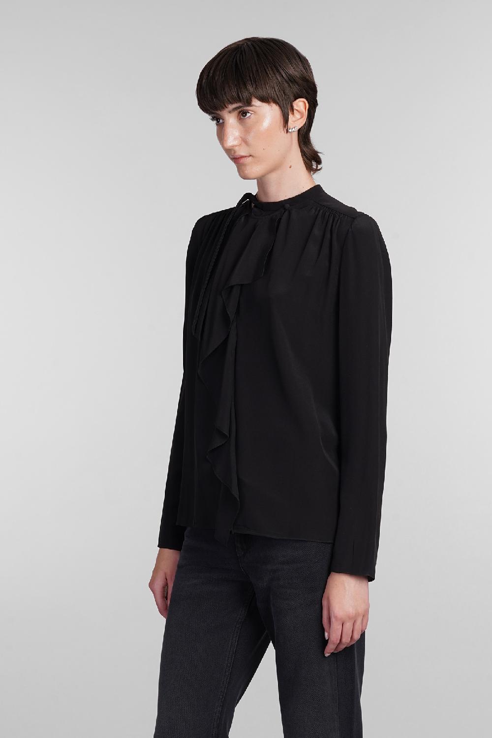 Deliberti Isabel Marant Blusa Utah In Seta Nera Cod. 402732 - Deliberti The Luxury Shopping