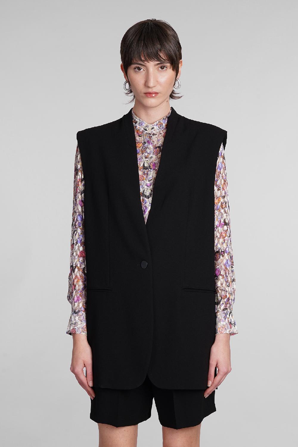 Deliberti Isabel Marant Gilet emara in triacetato nero cod. 399951 - Deliberti The Luxury Shopping