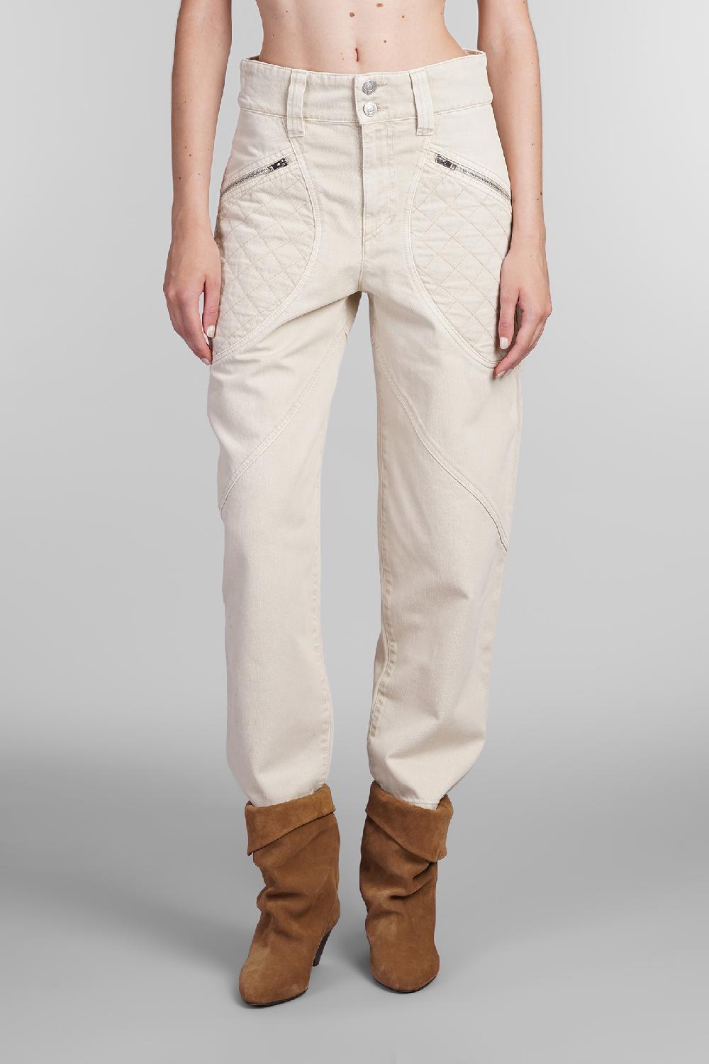 Deliberti Isabel Marant Jeans catarina in cotone beige cod. 405217 - Deliberti The Luxury Shopping
