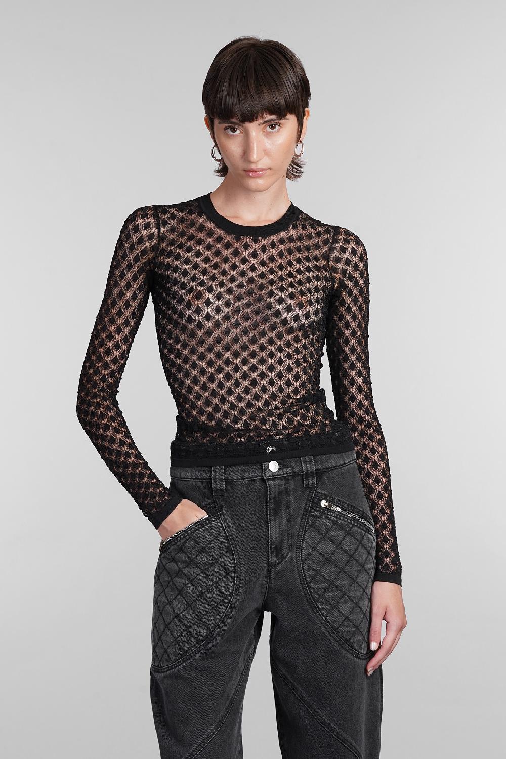 Deliberti Isabel Marant Maglia zavia in poliestere nero cod. 402766 - Deliberti The Luxury Shopping