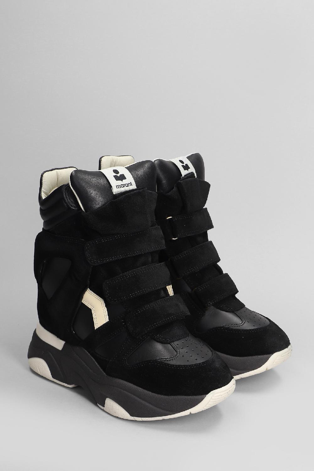 Deliberti Isabel Marant Sneakers Balskee In Pelle E Camoscio Nero Cod. 405921 - Deliberti The Luxury Shopping