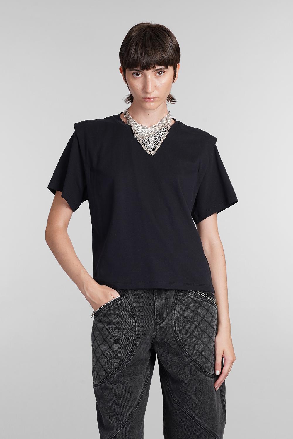 Deliberti Isabel Marant T-shirt zelitos in cotone nero cod. 366156 - Deliberti The Luxury Shopping