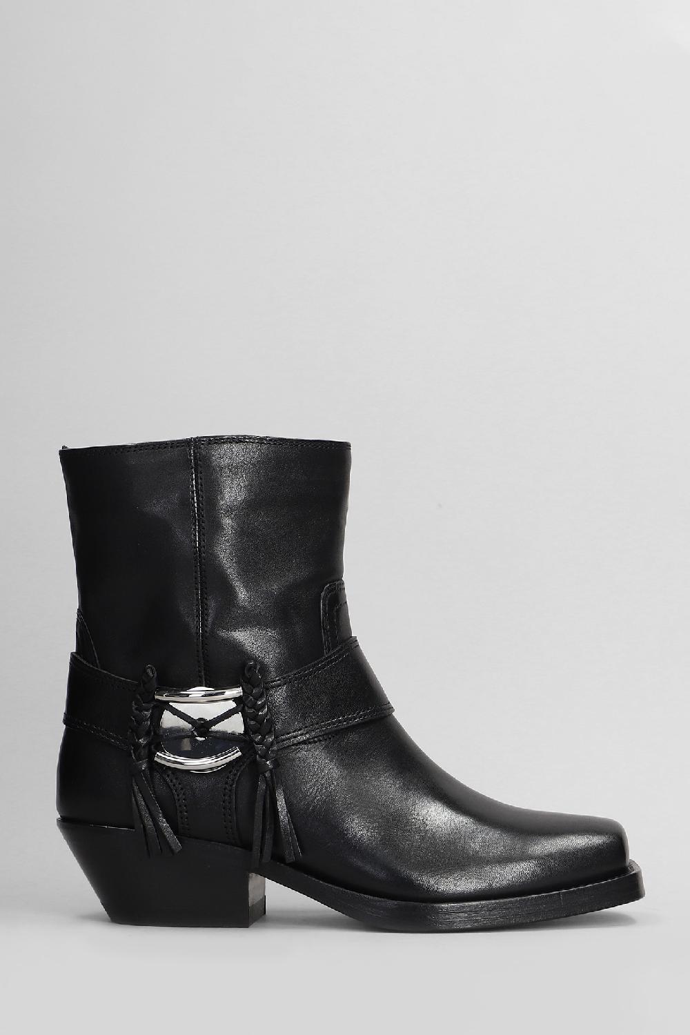 Deliberti Isabel Marant Tronchetti tacco alto akson gaucho in pelle nera cod. 407752 - Deliberti The Luxury Shopping