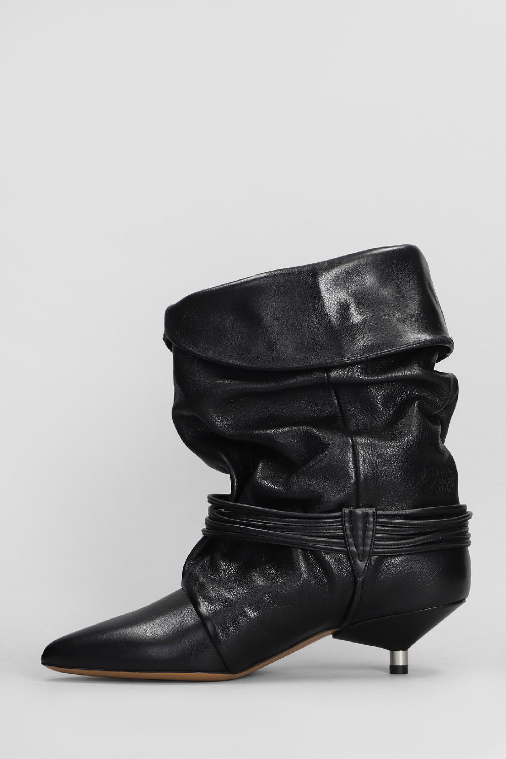 Deliberti Isabel Marant Tronchetti Tacco Alto Edrika In Pelle Nera Cod. 407751 - Deliberti The Luxury Shopping