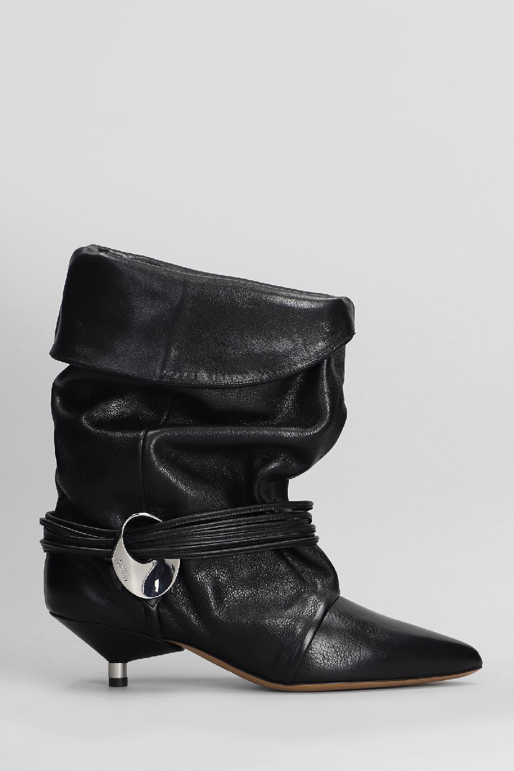 Deliberti Isabel Marant Tronchetti tacco alto edrika in pelle nera cod. 407751 - Deliberti The Luxury Shopping