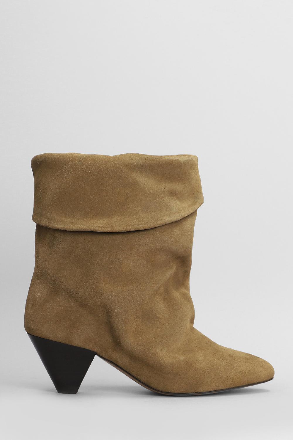 Deliberti Isabel Marant Tronchetti tacco alto ryska in camoscio khaki cod. 404974 - Deliberti The Luxury Shopping