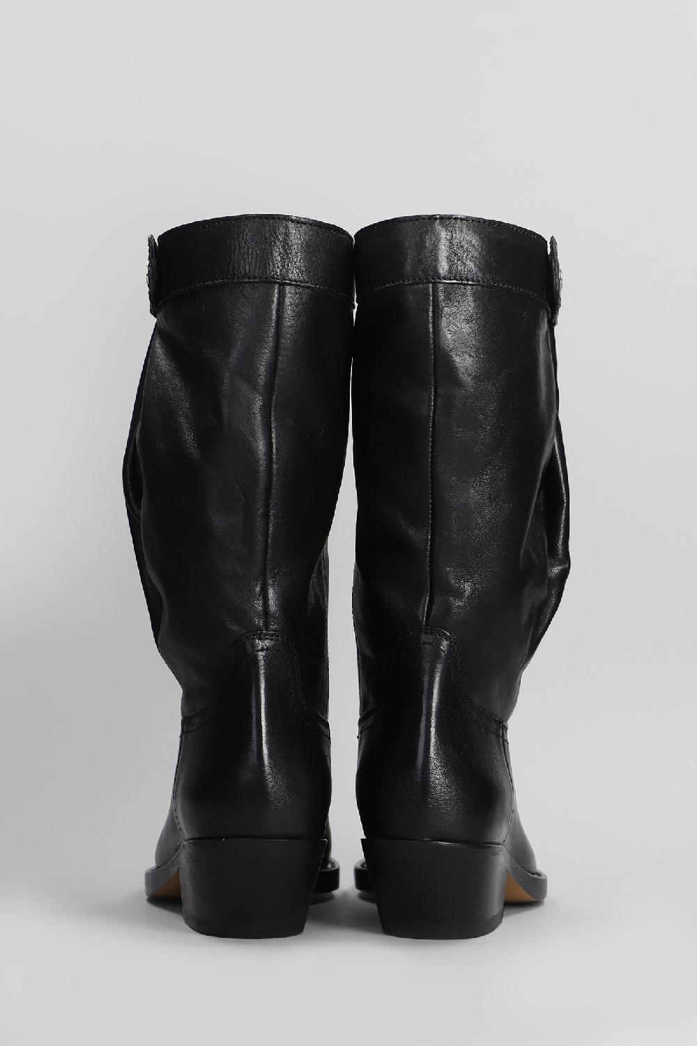 Deliberti Isabel Marant Tronchetti Tacco Basso Ademe In Pelle Nera Cod. 405924 - Deliberti The Luxury Shopping