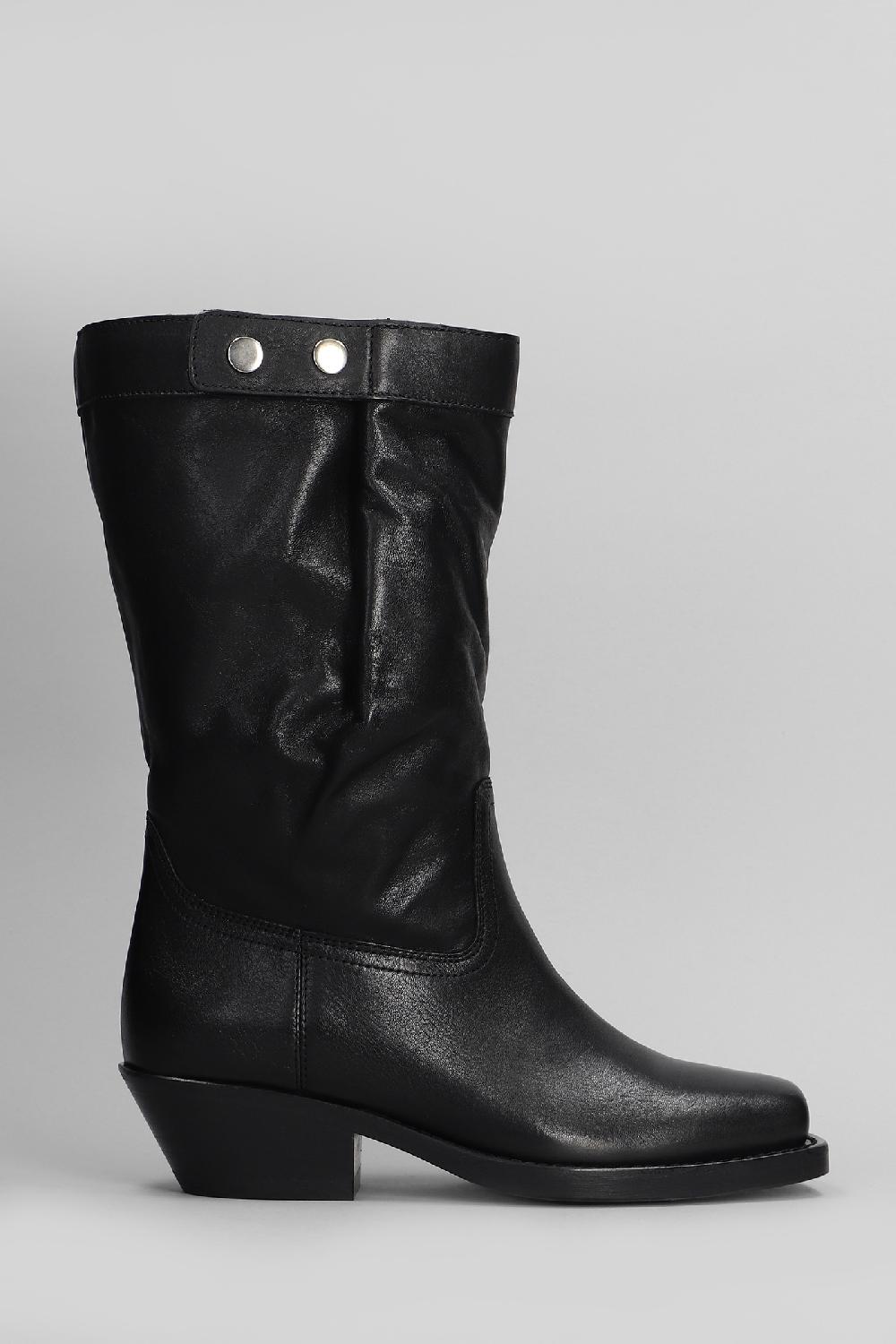 Deliberti Isabel Marant Tronchetti tacco basso ademe in pelle nera cod. 405924 - Deliberti The Luxury Shopping