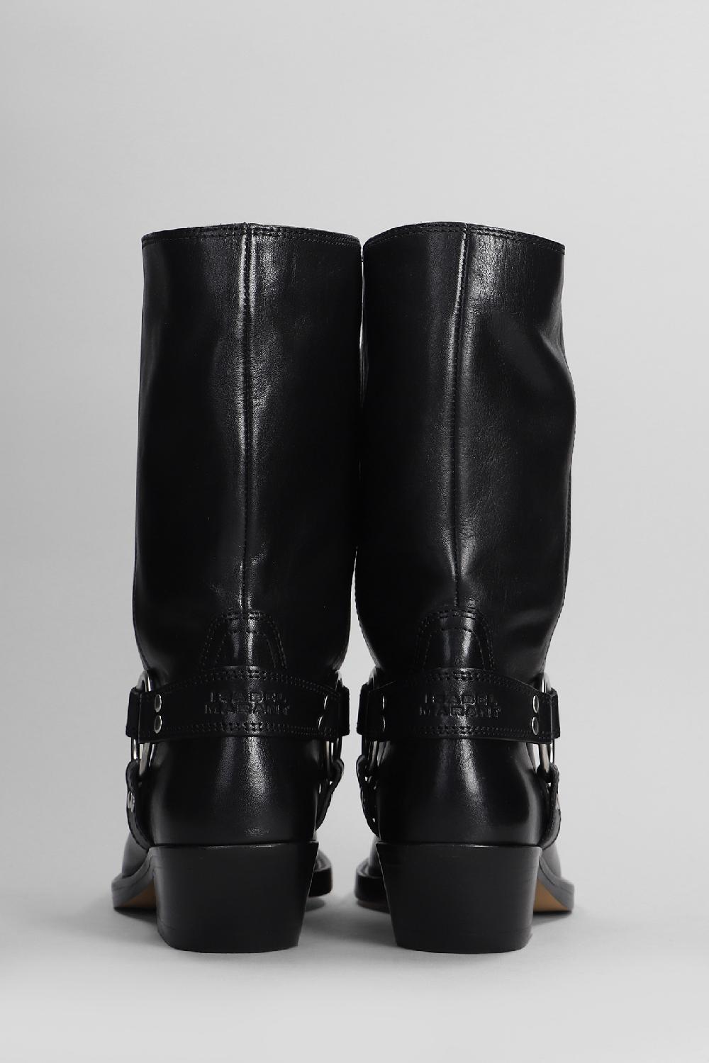 Deliberti Isabel Marant Tronchetti Tacco Basso Antya In Pelle Nera Cod. 405925 - Deliberti The Luxury Shopping