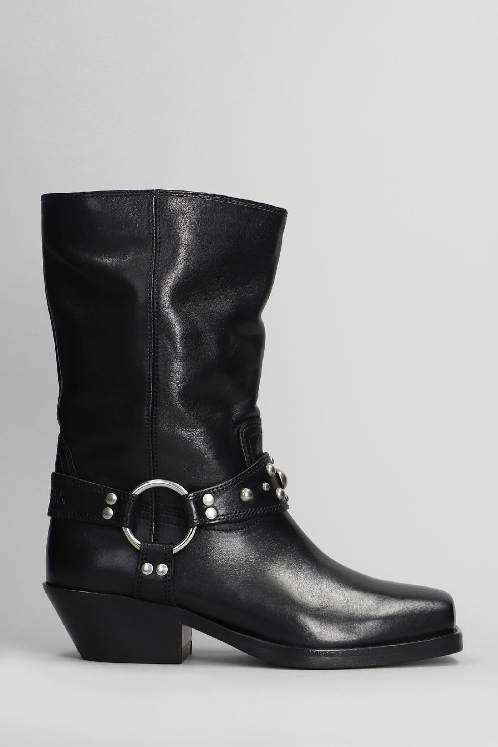 Deliberti Isabel Marant Tronchetti tacco basso antya in pelle nera cod. 405925 - Deliberti The Luxury Shopping