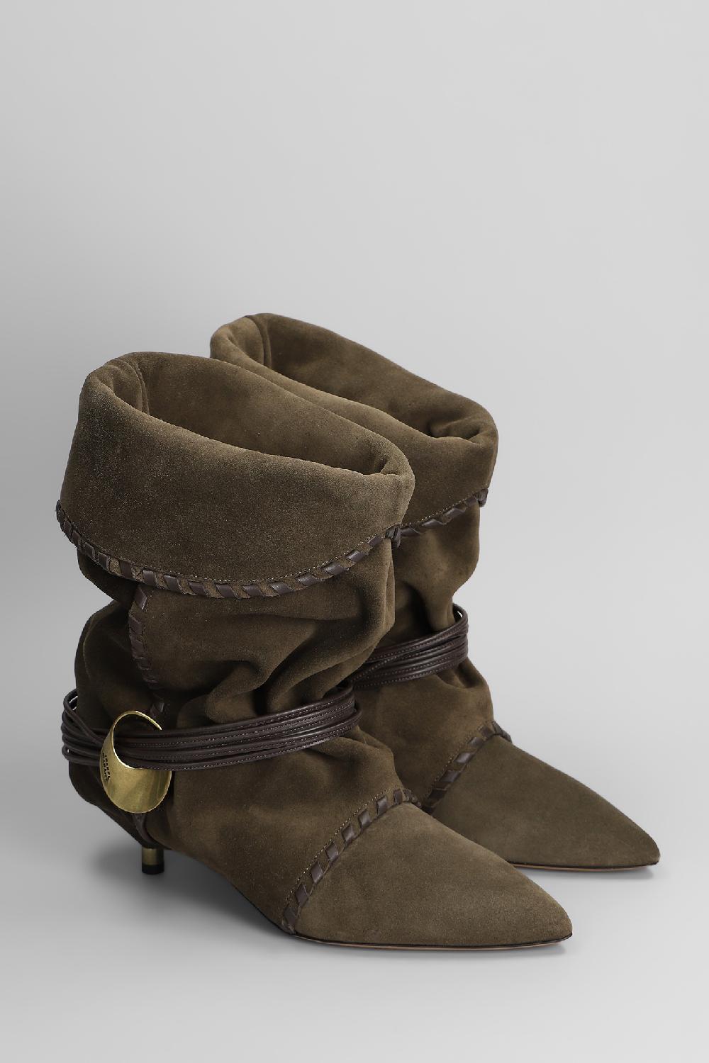 Deliberti Isabel Marant Tronchetti Tacco Basso Edrika In Camoscio Khaki Cod. 410003 - Deliberti The Luxury Shopping
