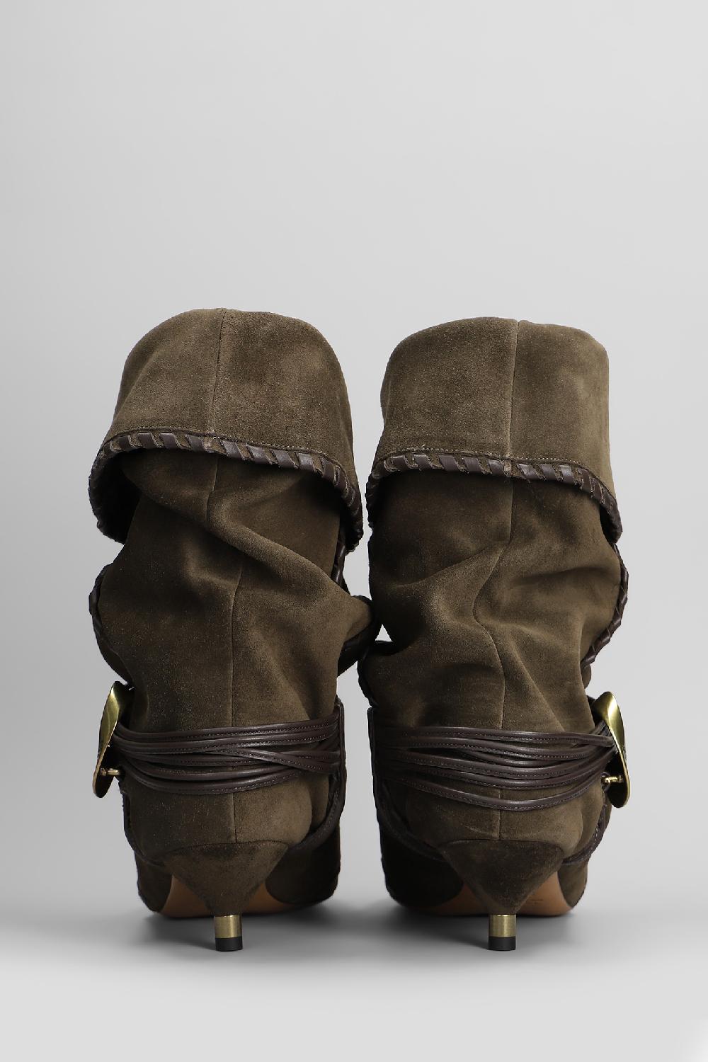 Deliberti Isabel Marant Tronchetti Tacco Basso Edrika In Camoscio Khaki Cod. 410003 - Deliberti The Luxury Shopping