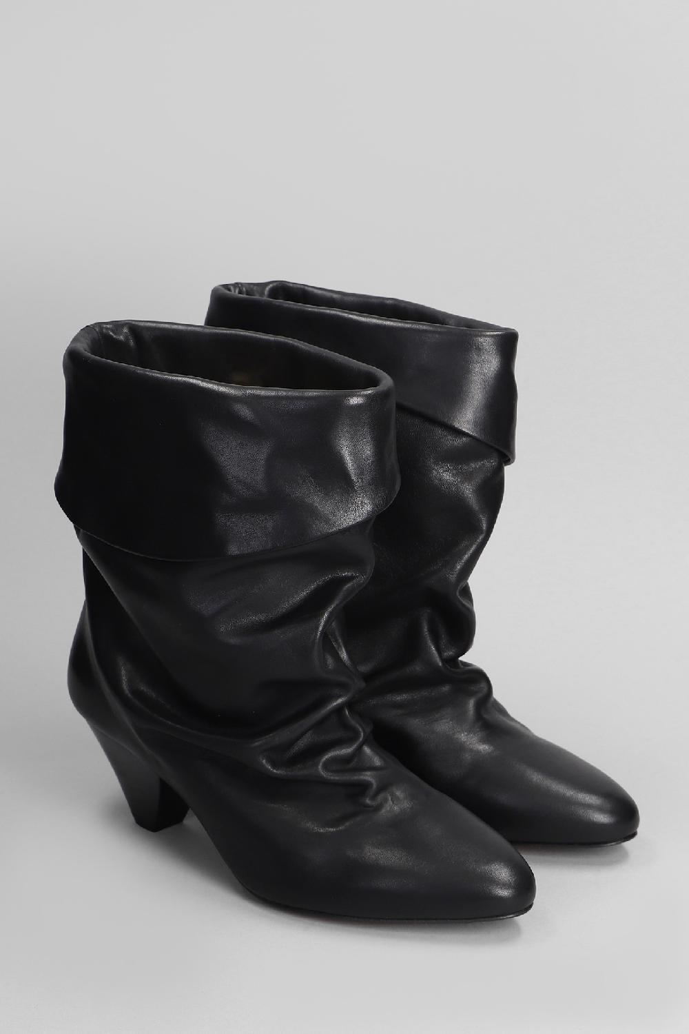 Deliberti Isabel Marant Tronchetti Tacco Basso Ryska In Pelle Nera Cod. 405931 - Deliberti The Luxury Shopping
