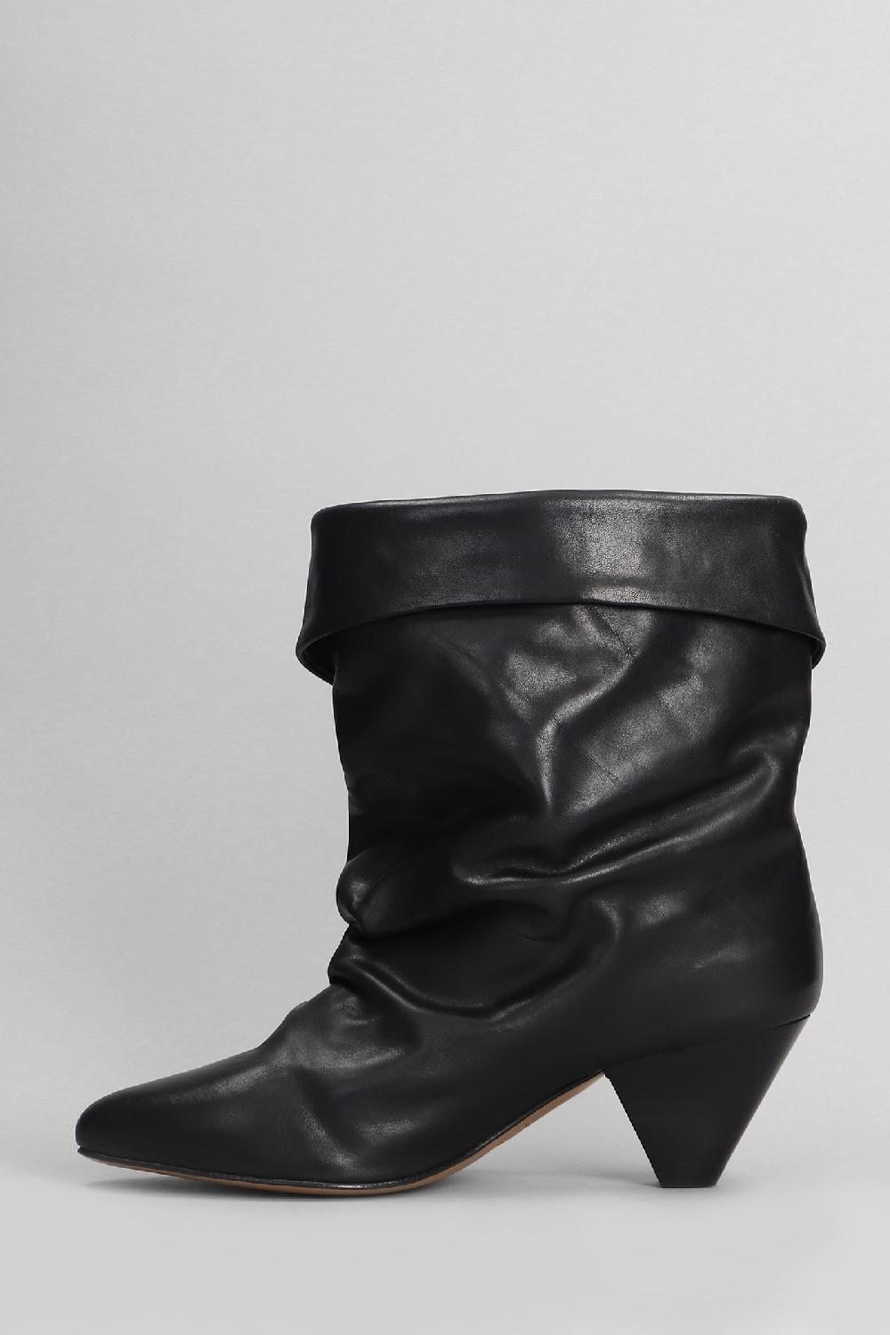 Deliberti Isabel Marant Tronchetti Tacco Basso Ryska In Pelle Nera Cod. 405931 - Deliberti The Luxury Shopping