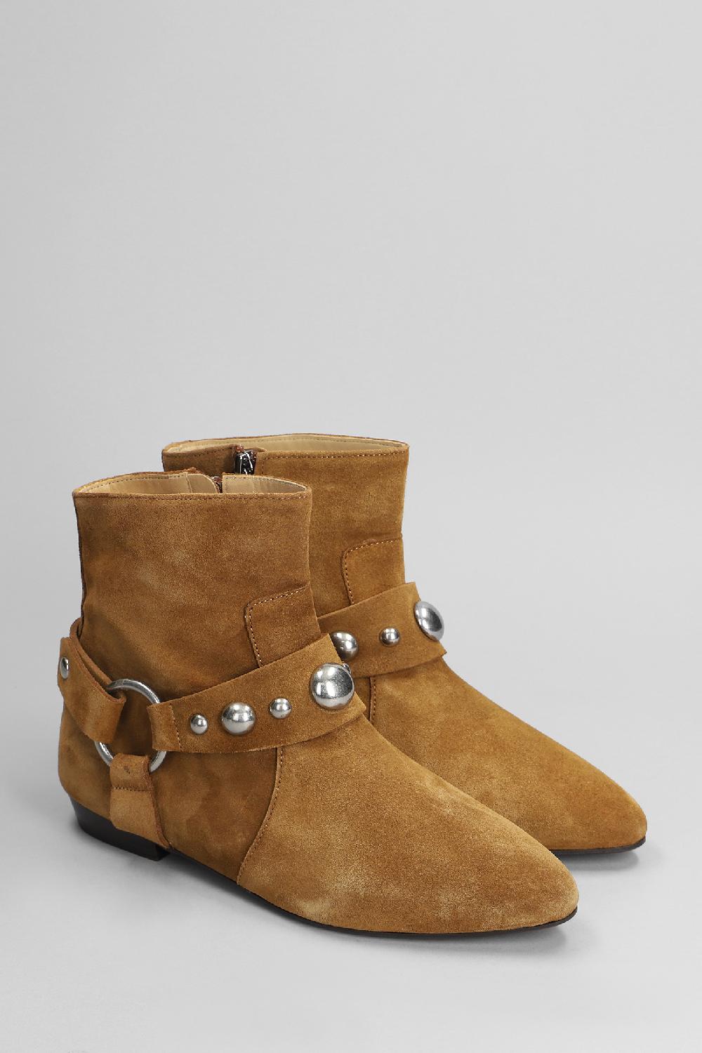 Deliberti Isabel Marant Tronchetti Tacco Basso Siago In Camoscio Cuoio Naturale Cod. 402777 - Deliberti The Luxury Shopping